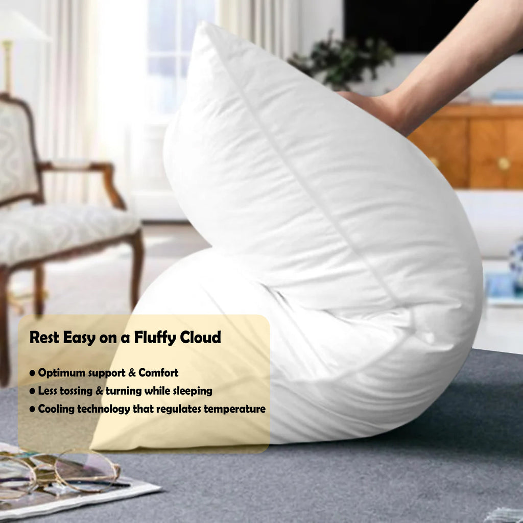 OLIVIA ROCCO 2 Pack Egyptian Cotton Blend Pillows Hotel Quality Soft Medium Support for Restful Sleep Hypoallergenic Durable Bounce Back