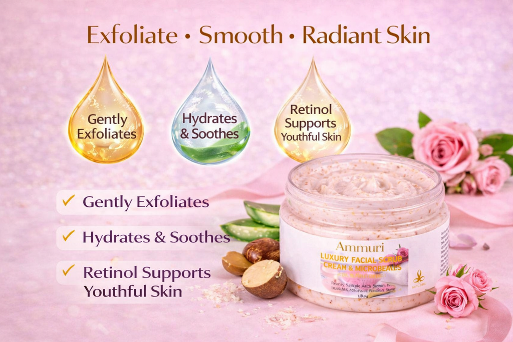 Ammuri Luxury Retinal Facial Scrub Cream for Radiant Skin