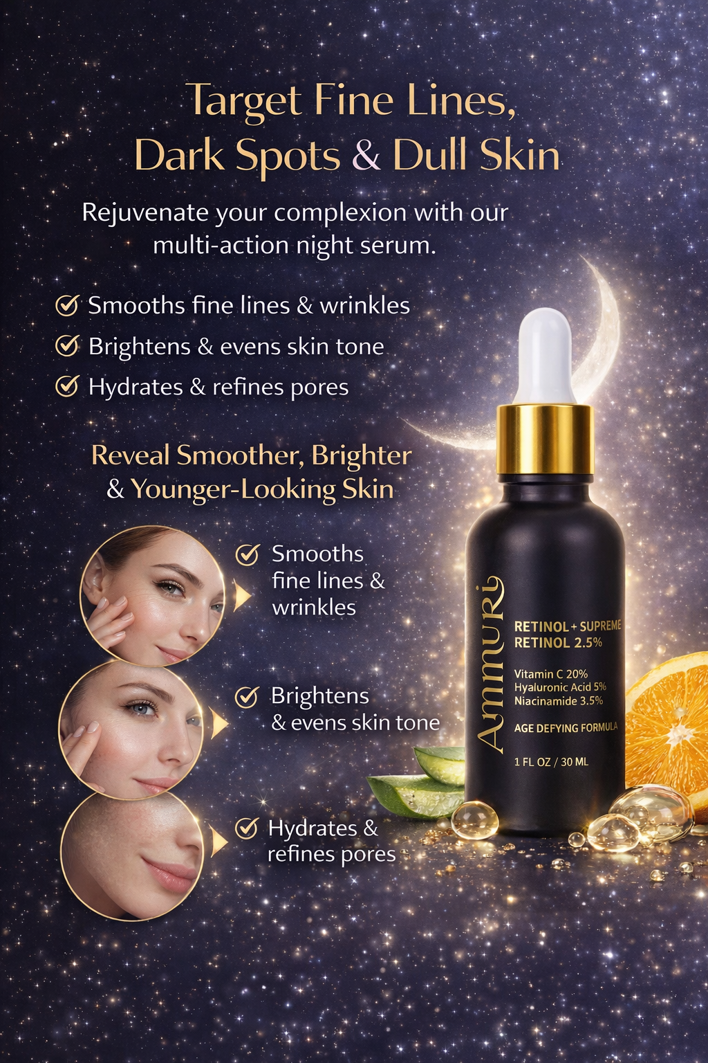 Ammuri Retinol Supreme Serum for Anti-Ageing Skin Care