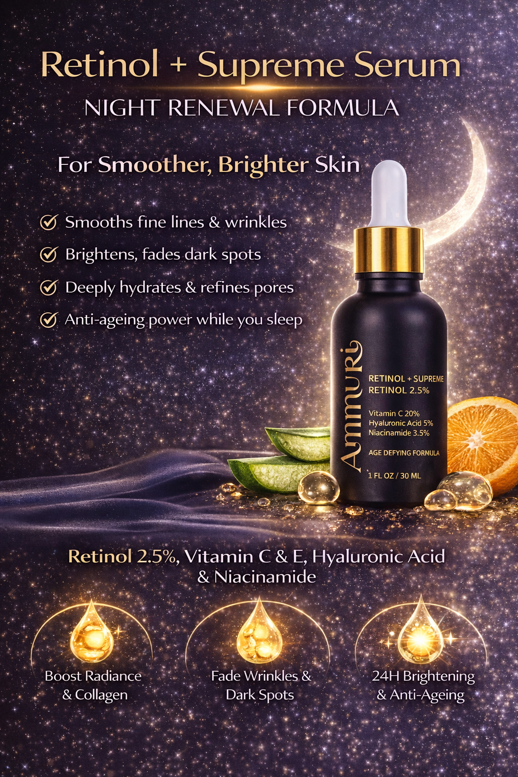 Ammuri Retinol Supreme Serum for Anti-Ageing Skin Care