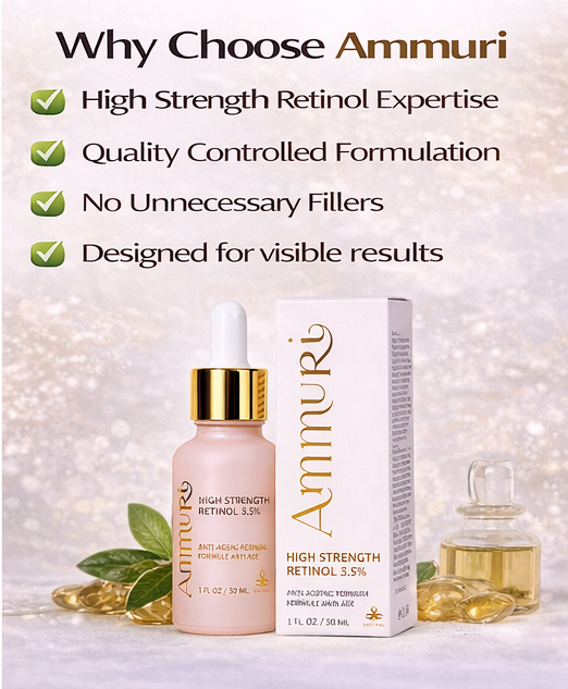 Ammuri 3.5% Retinol High Strength Face Serum – Anti-Ageing Formula