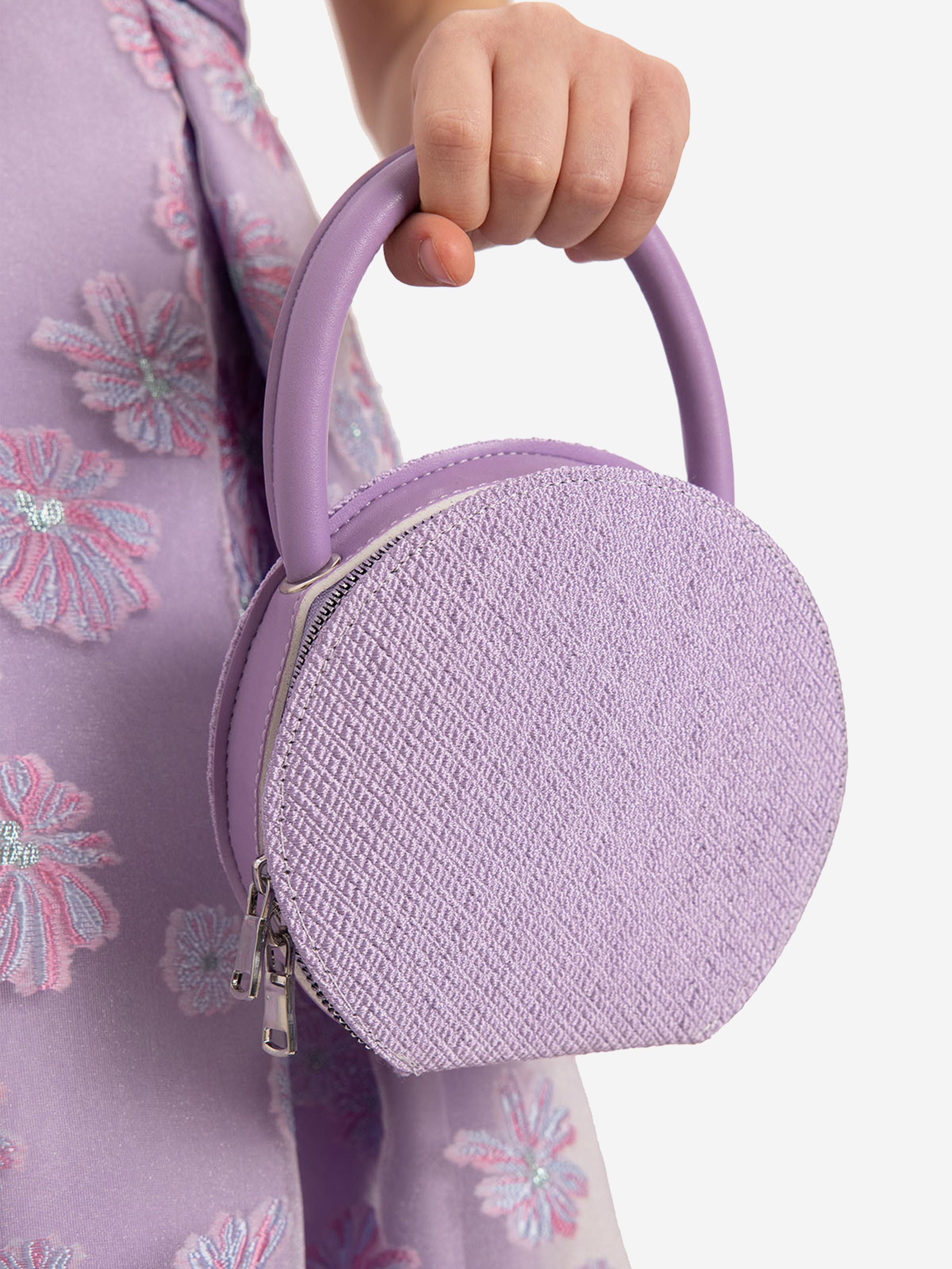 Dress & Fleur Girls Stylish Dress with Matching Bag in Purple