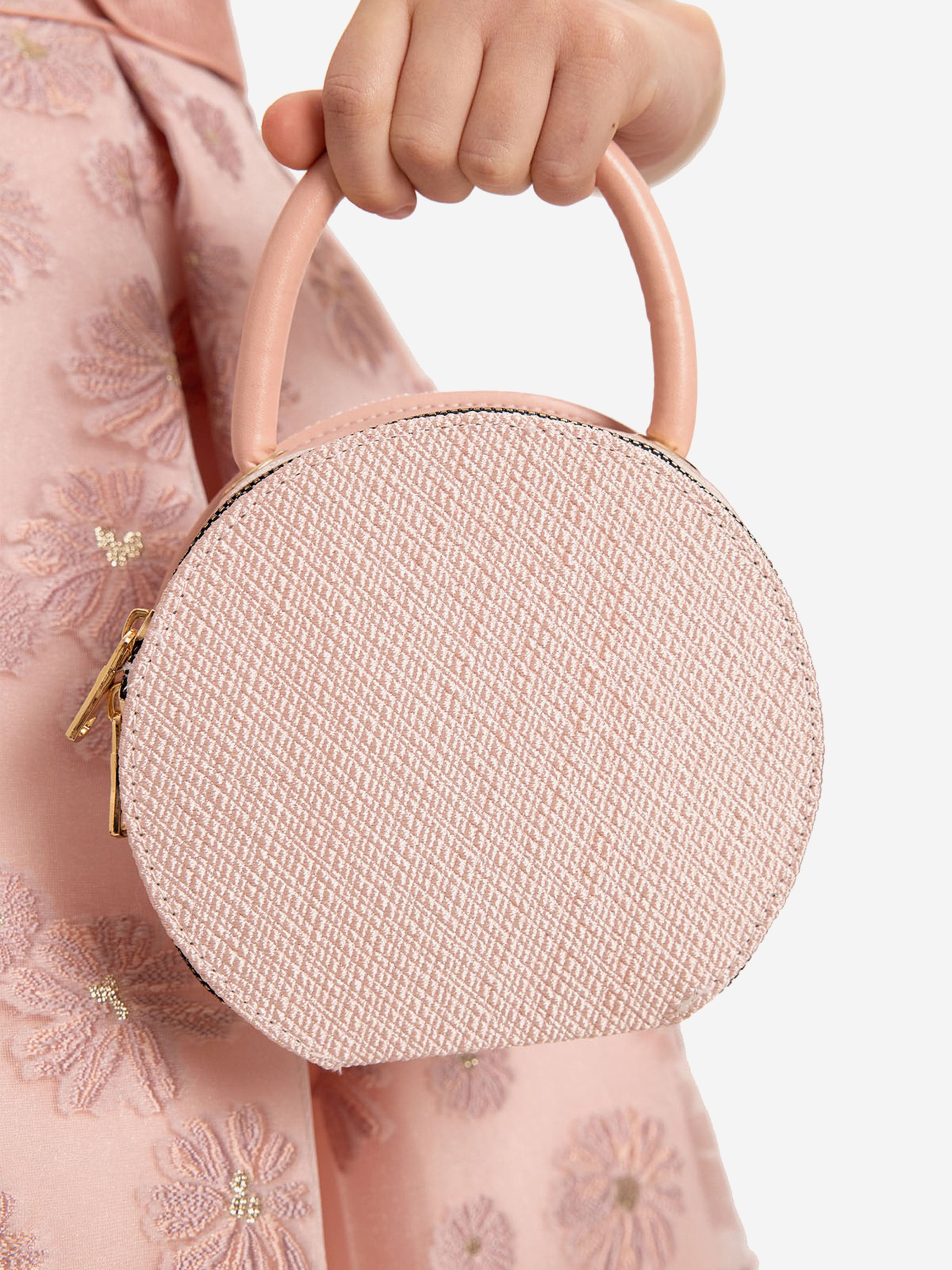 Dress & Fleur Girls Stylish Dress with Matching Bag in Pink