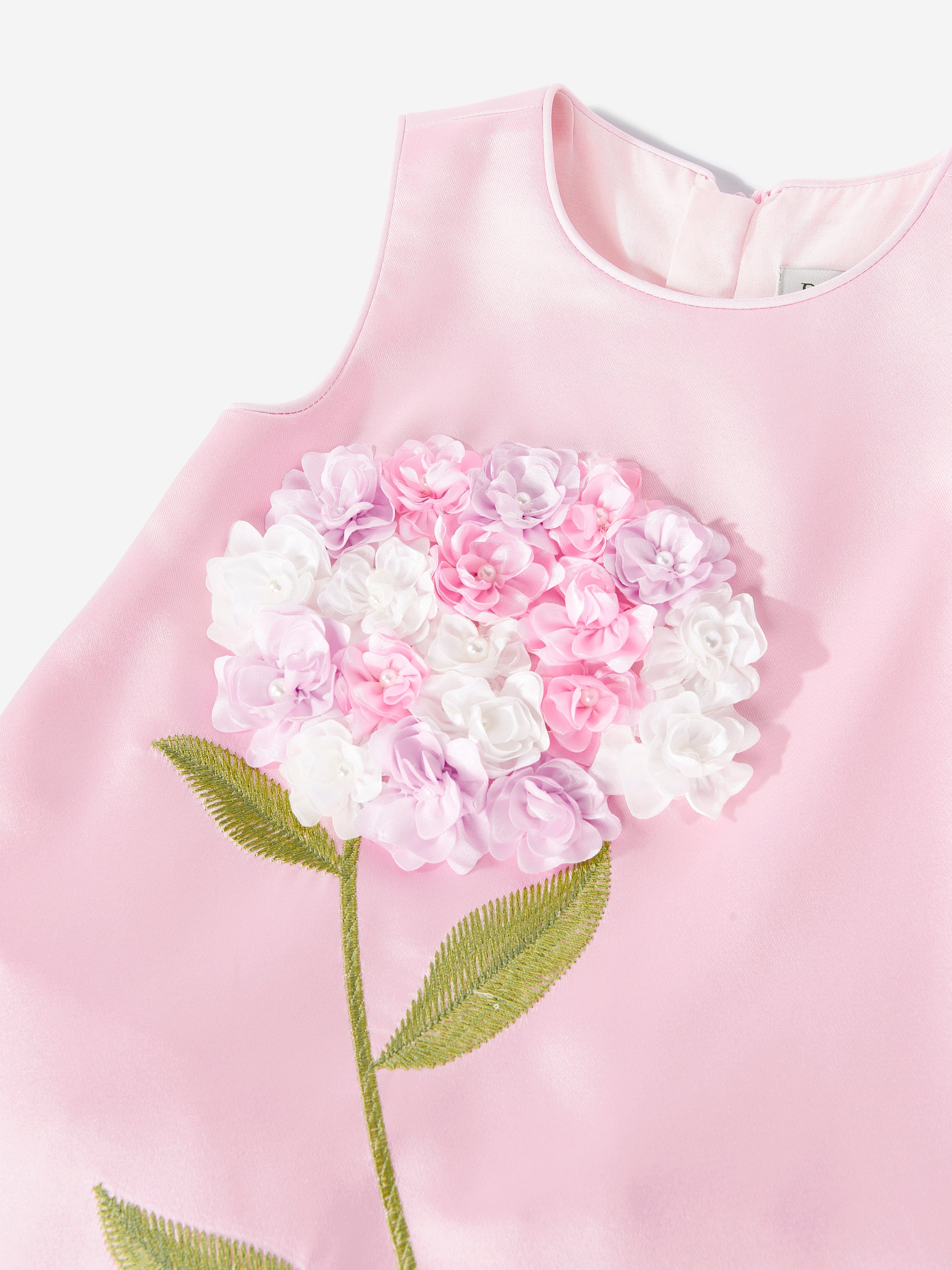 Dress & Fleur Girls Flower Occasion Dress with Headband in Pink