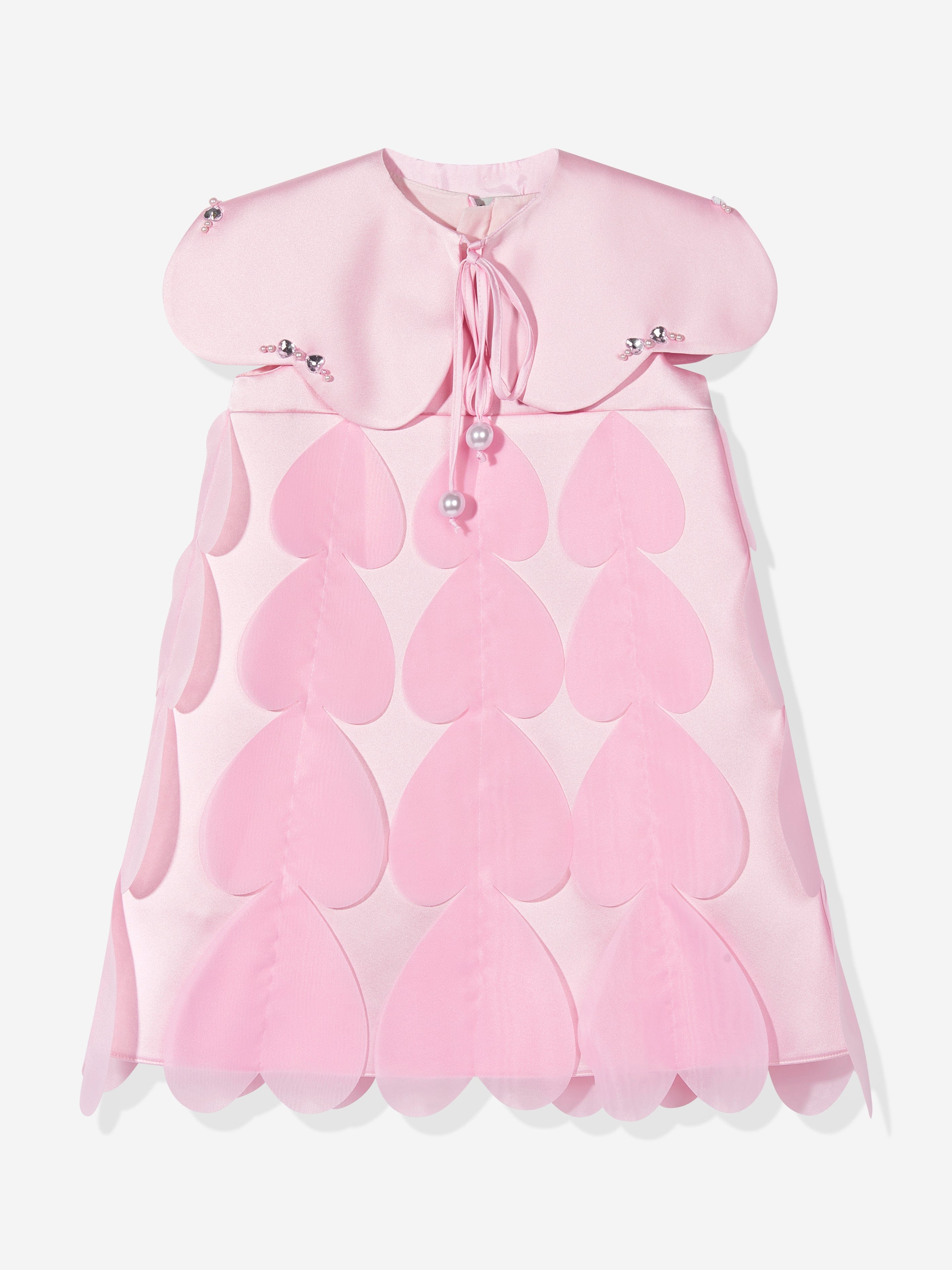 Dress & Fleur Girls Heart Occasion Dress and Cape Set in Pink