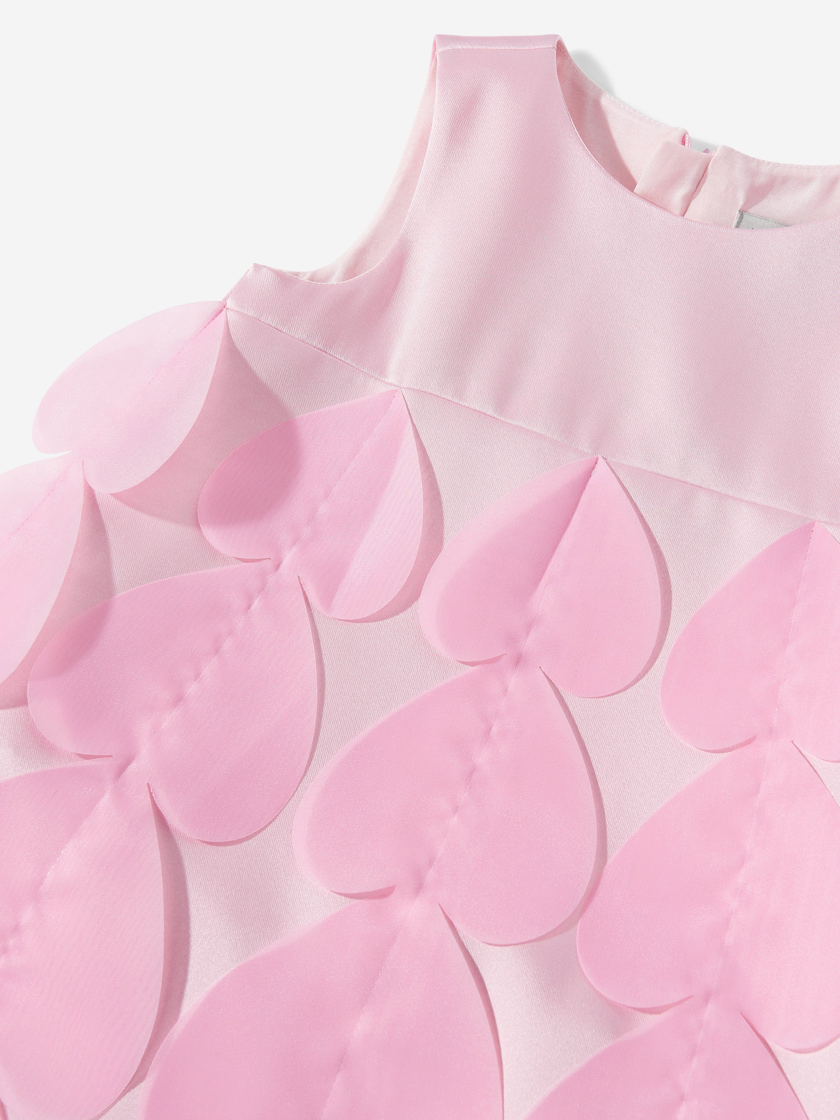 Dress & Fleur Girls Heart Occasion Dress and Cape Set in Pink