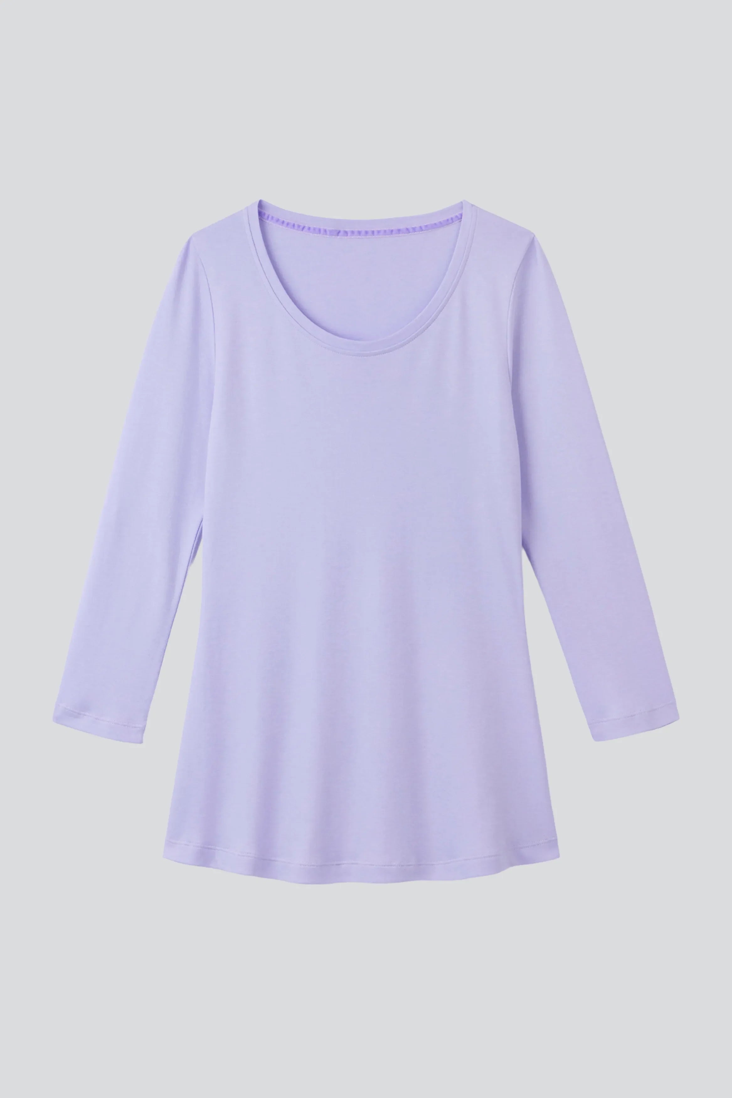 3/4 Sleeve Scoop Neck Cotton Modal Blend T-Shirt