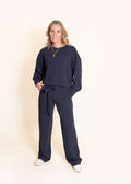GAIA statement sleeve top, navy (SALE)