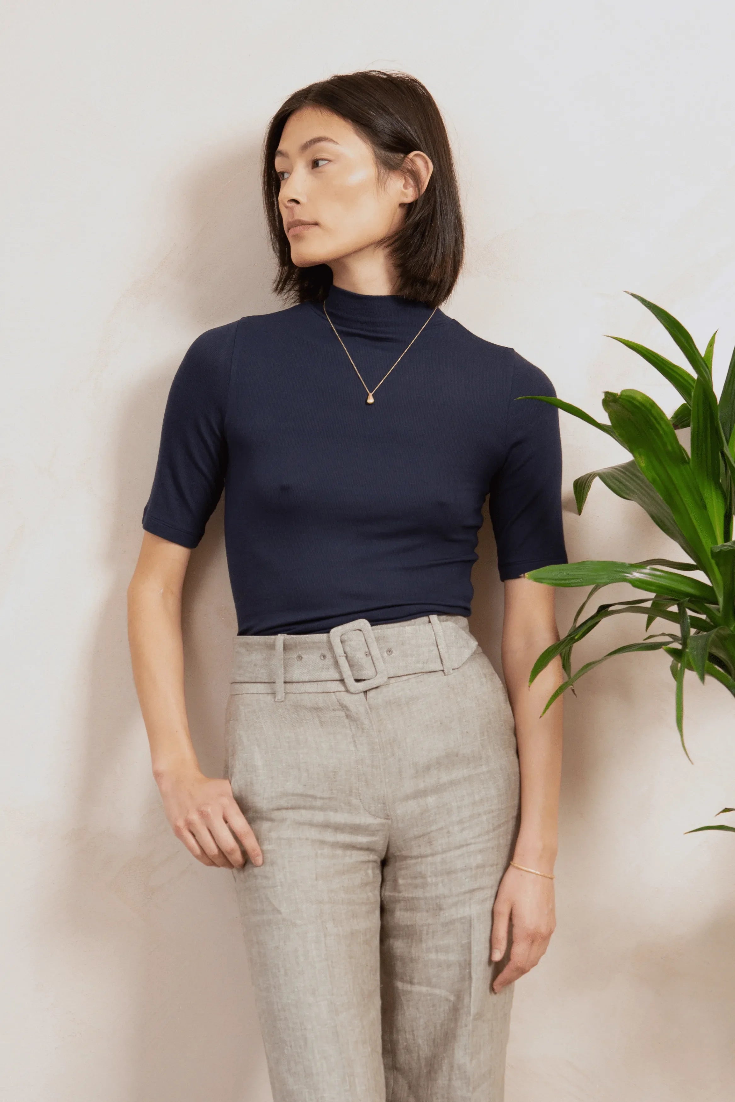 Mock Neck Micro Modal Top