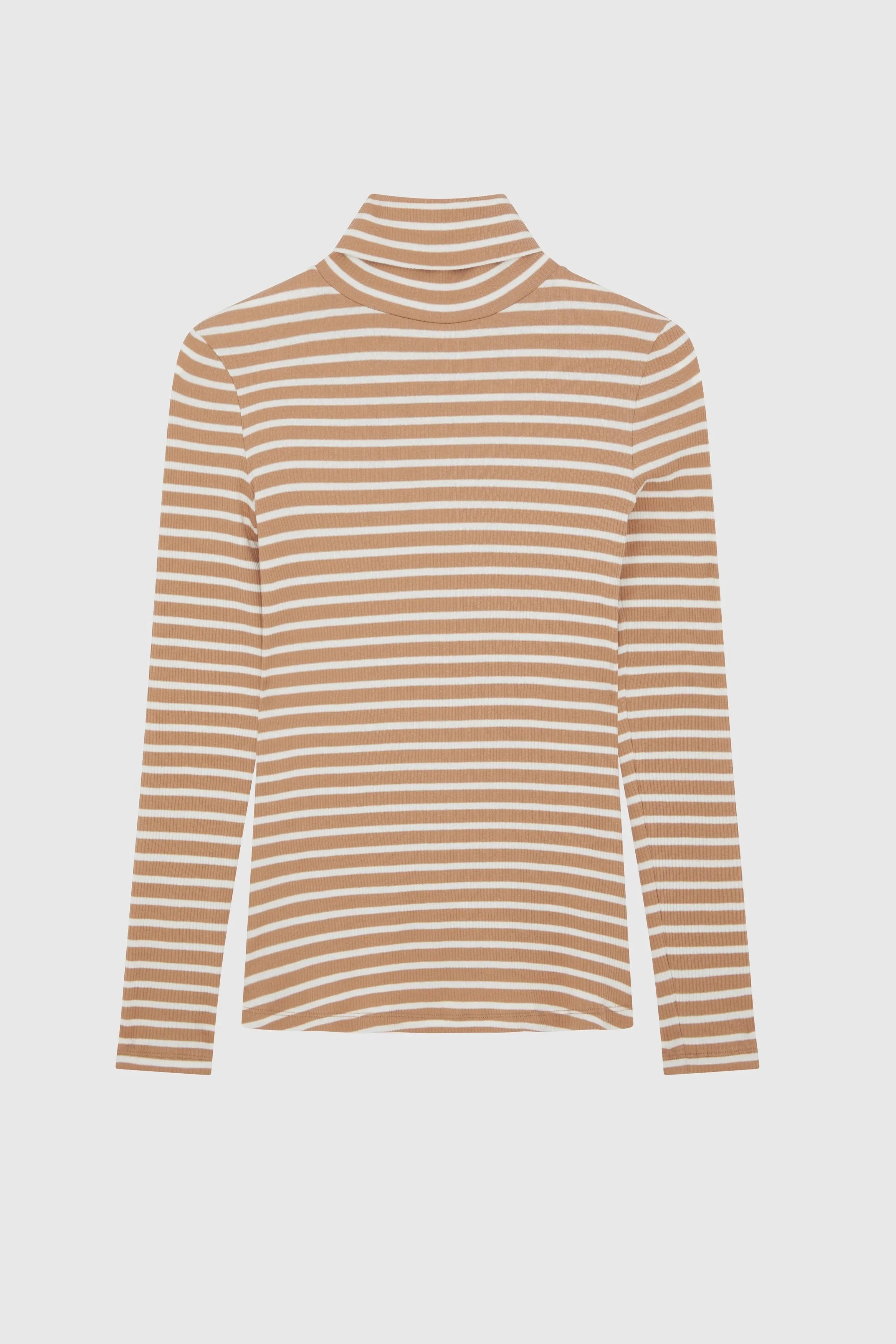 Striped Cotton Roll Neck