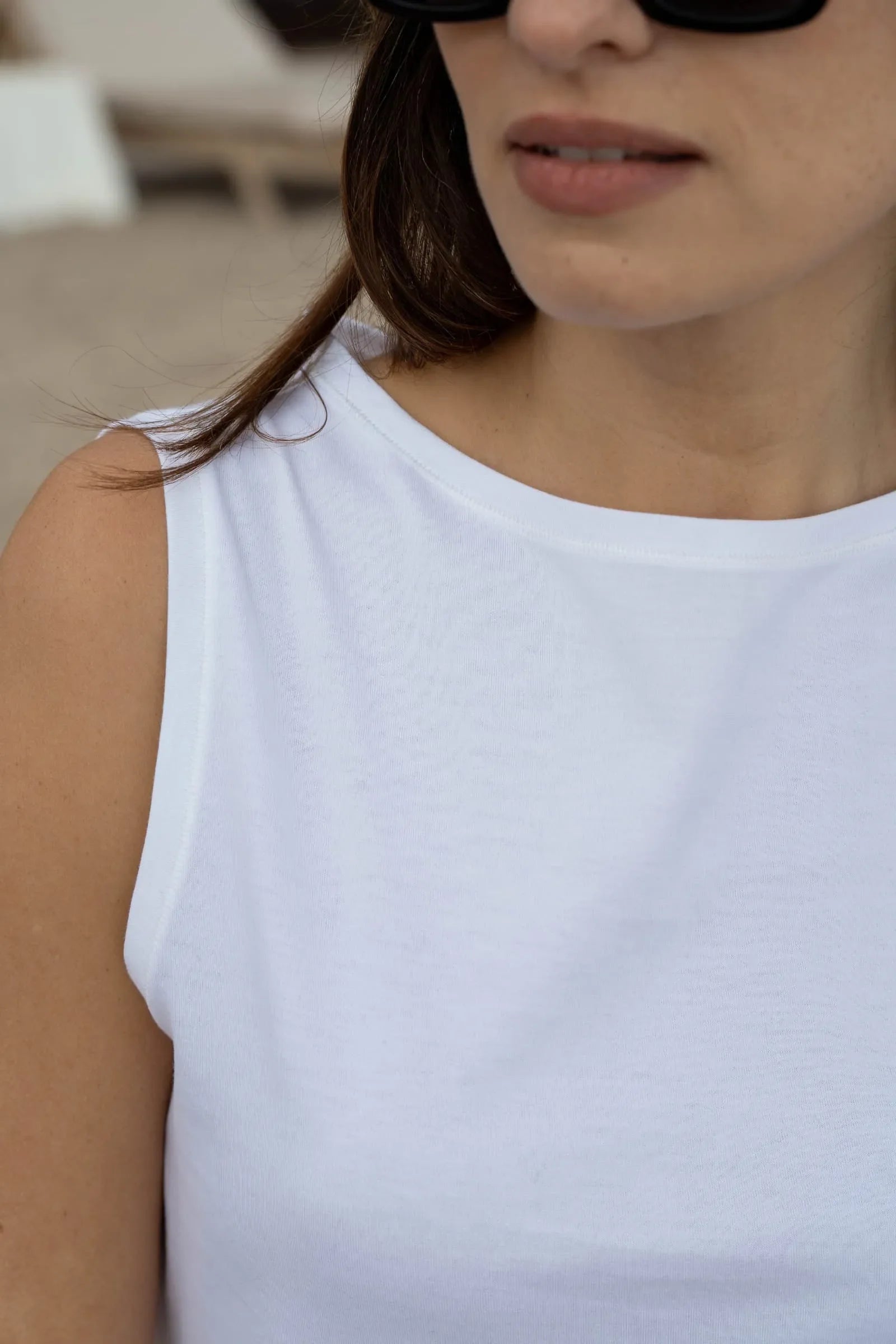 Supima Cotton High Neck Tank Top