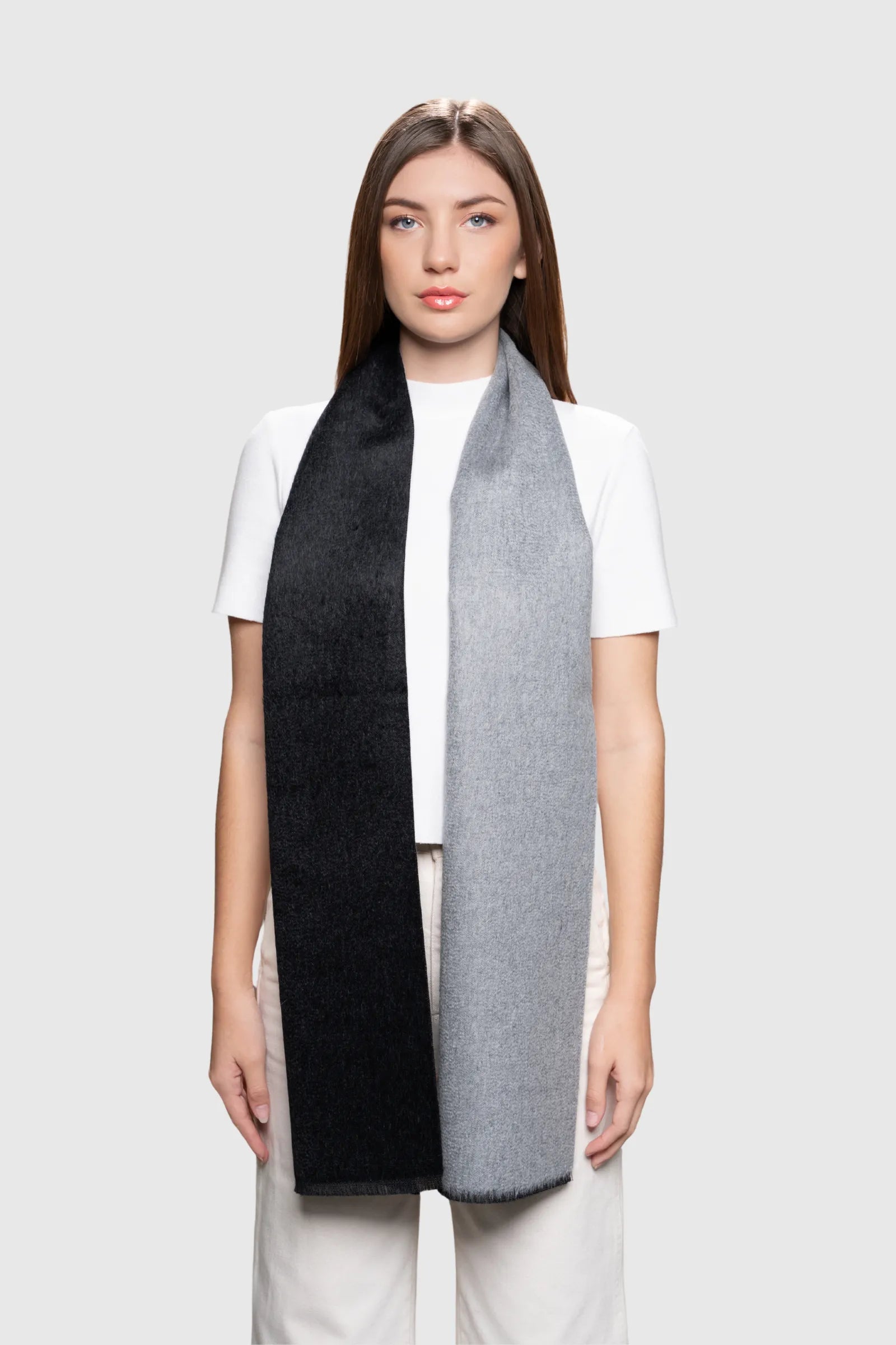 Two Tone Baby Alpaca Scarf