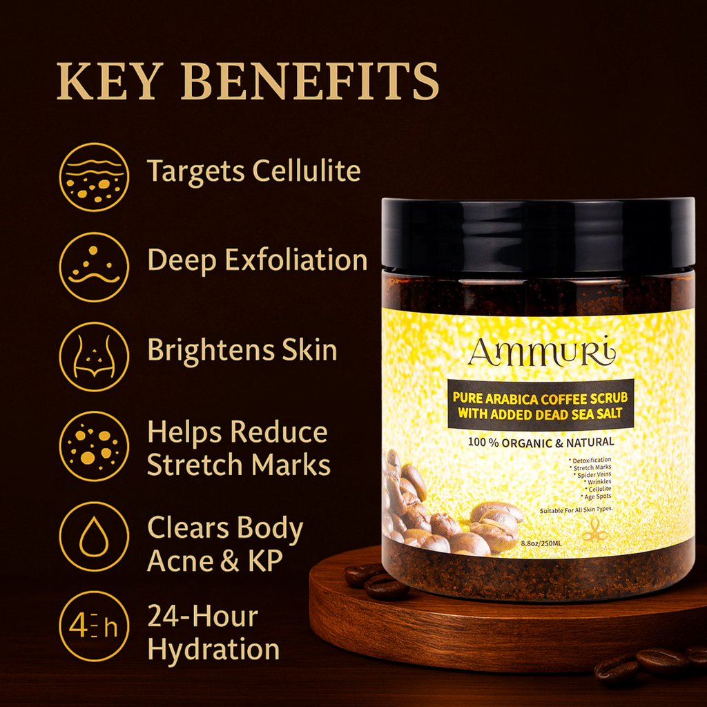 Ammuri Organic Coffee Body Scrub with Dead Sea Salt