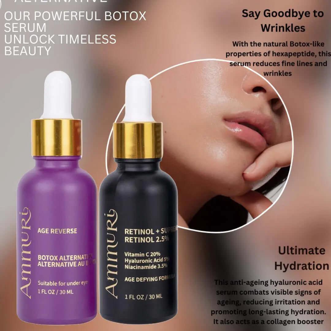 Ammuri Age Reverse & Retinol Supreme Serum Set - Anti-Aging Wrinkle Duo