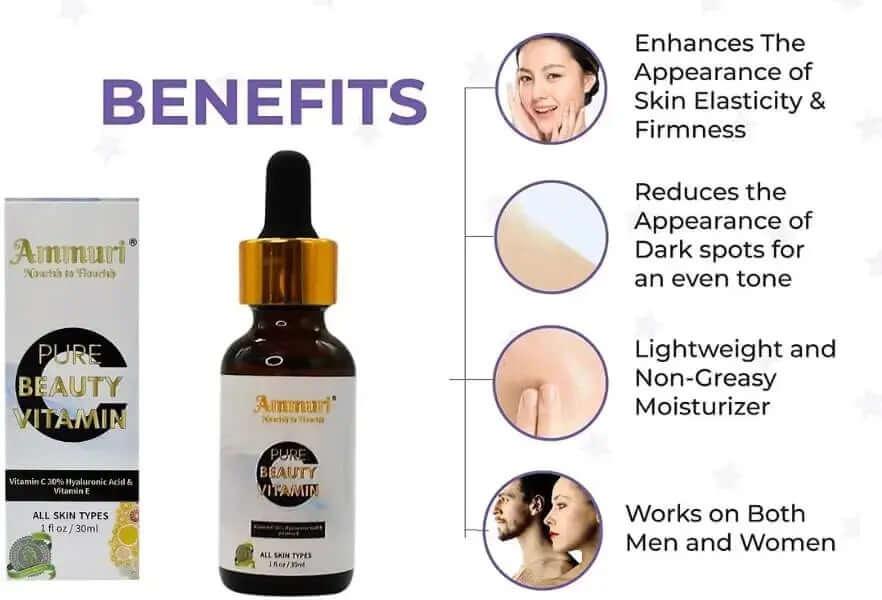 Ammuri Vitamin C Serum - Powerful Anti-Aging Brightening Face Treatment 30ml