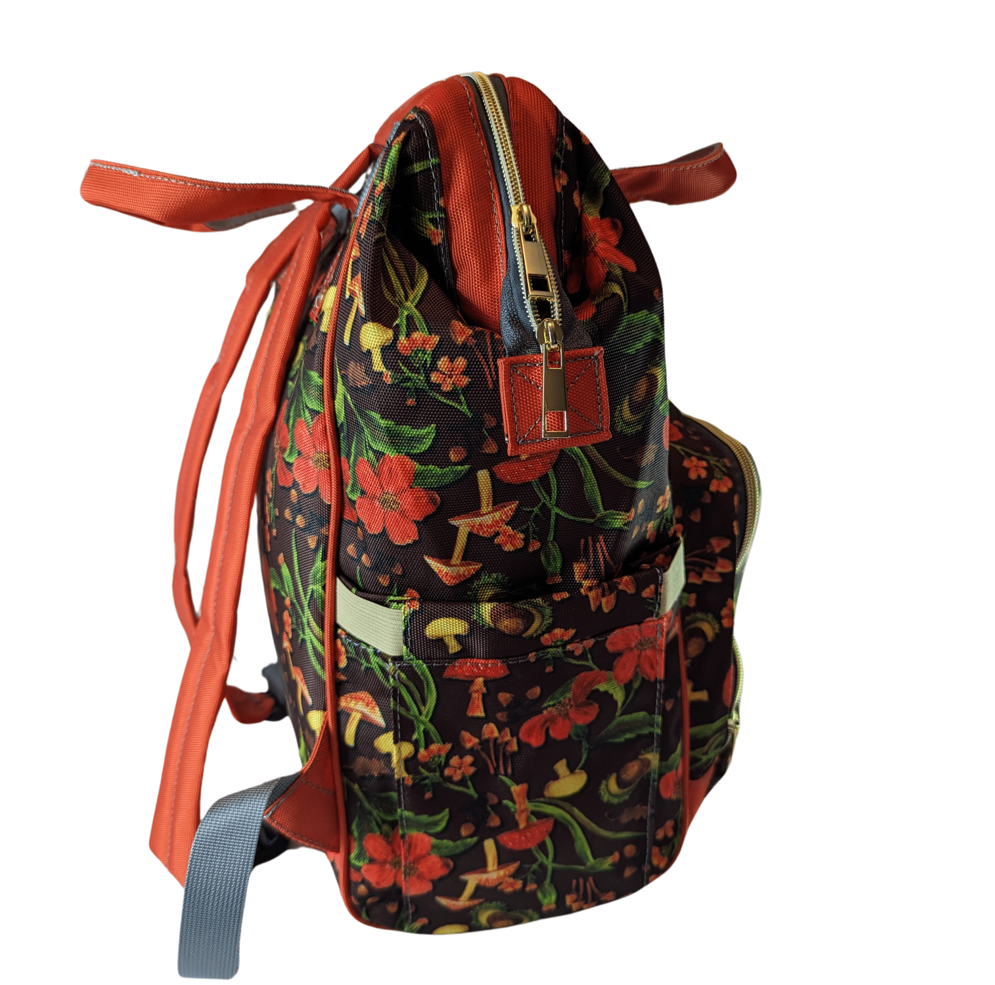 Autumn Mushrooms Baby Nappy Bag - S(Mush)y