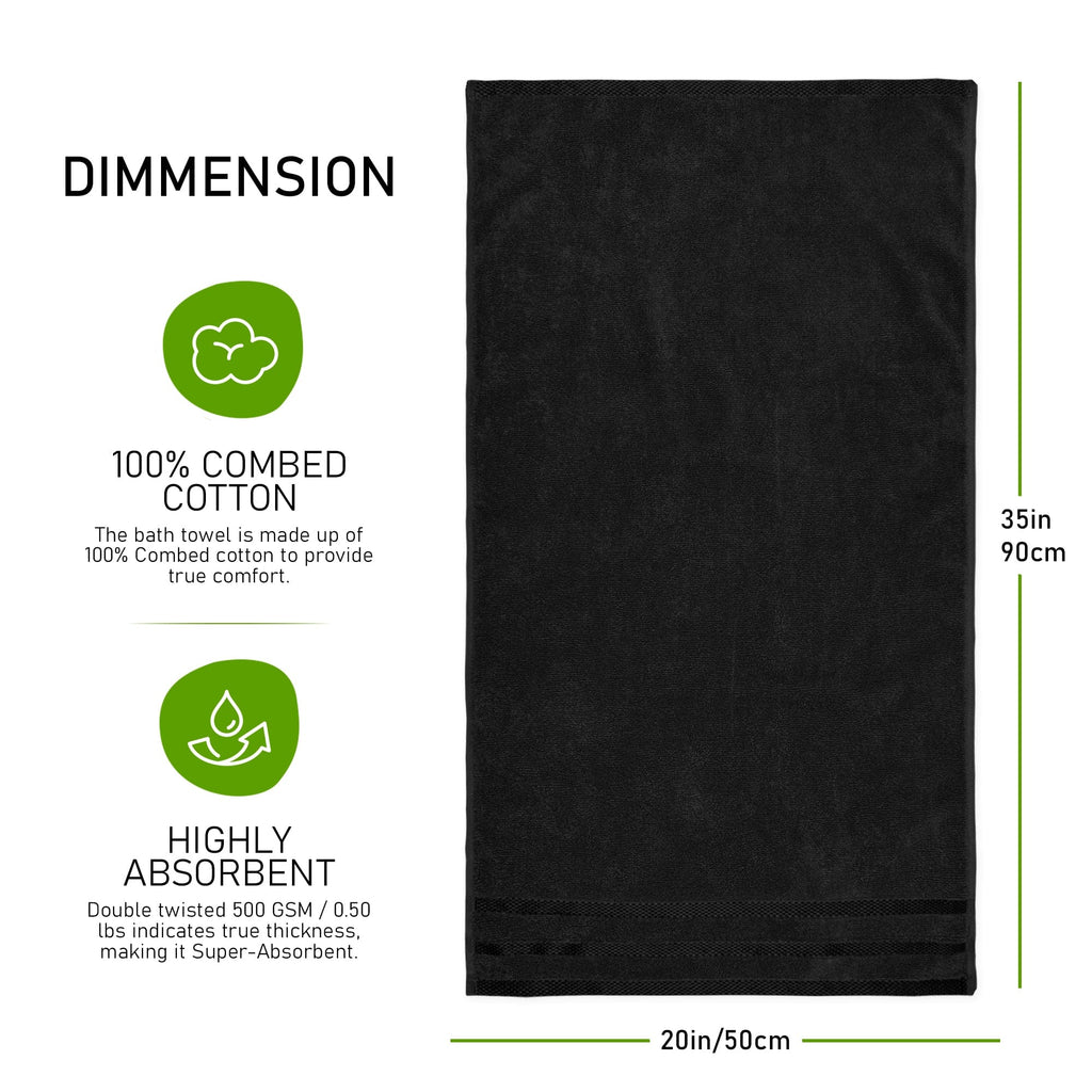 OLIVIA ROCCO Towels Belmont Viscose Stripe Black 100 Percent Cotton Hotel Quality Super Absorbent 10 Piece Bale Set 4 Hand Towels 12 Face Cloths