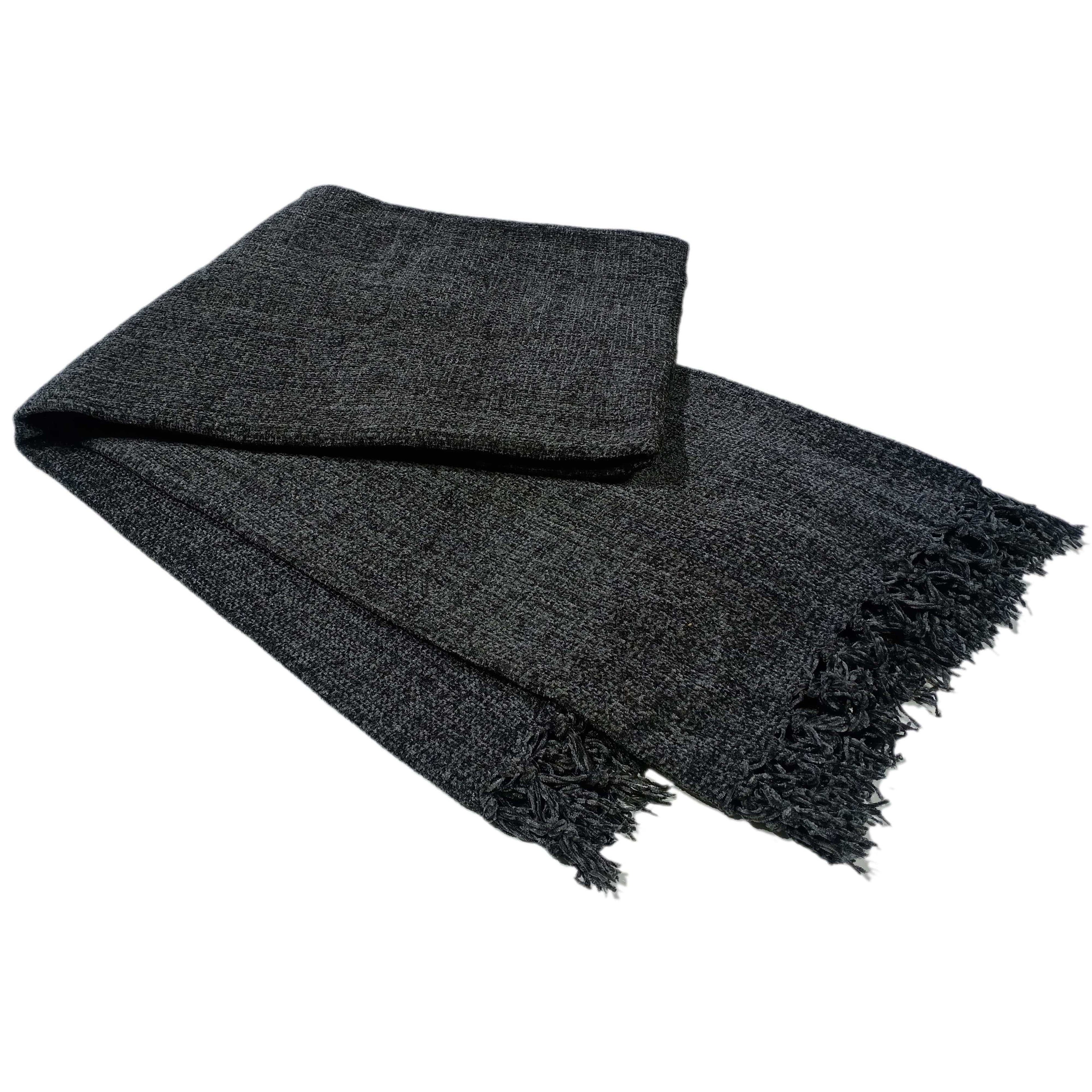 OLIVIA ROCCO Chenille Tassel Throw Blanket for Couch Sofa Chair Bed All-Season Soft Luxury Home Decor and Cozy Comfort Everyday