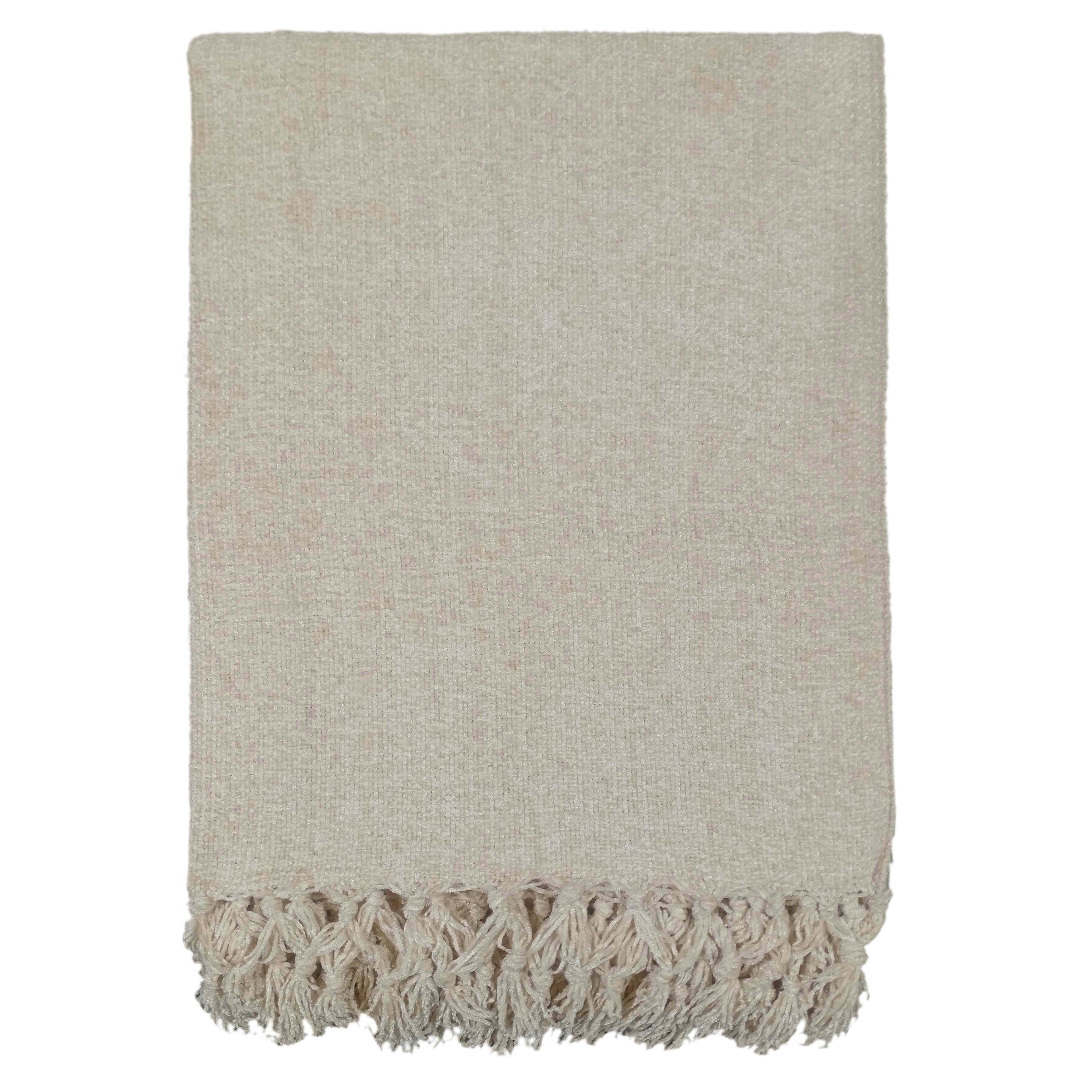OLIVIA ROCCO Chenille Tassel Throw Blanket for Couch Sofa Chair Bed All-Season Soft Luxury Home Decor and Cozy Comfort Everyday
