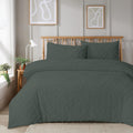 OLIVIA ROCCO Como Tufted Duvet Cover Set With Pillowcases Grey Natural White Easy Care Bedding Single Double King Sizes Durable Fabric