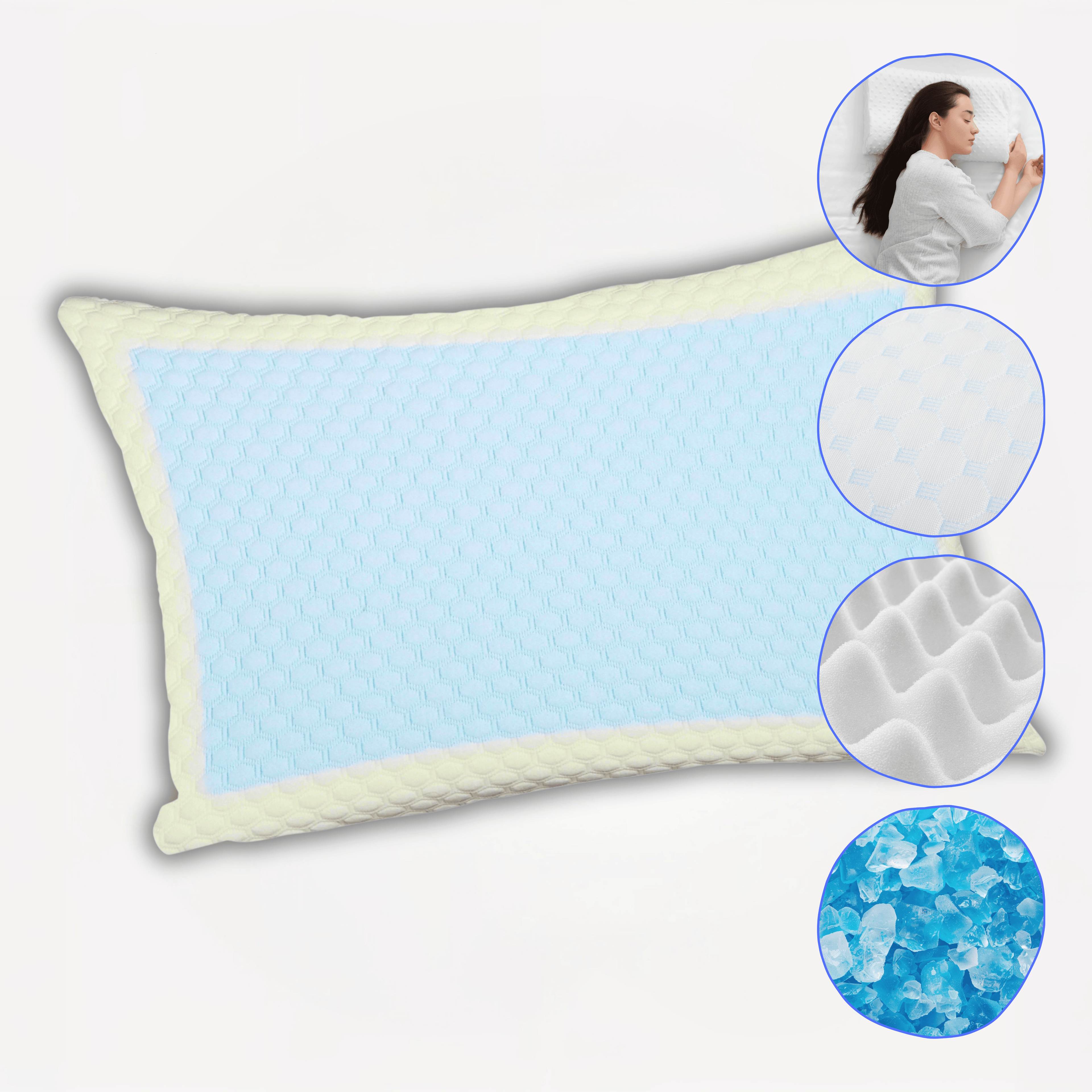 OLIVIA ROCCO Cooling Gel Memory Foam Pillow With Breathable Cover, Orthopaedic Support, Luxury Fibre Filling, Ergonomic Neck Relief