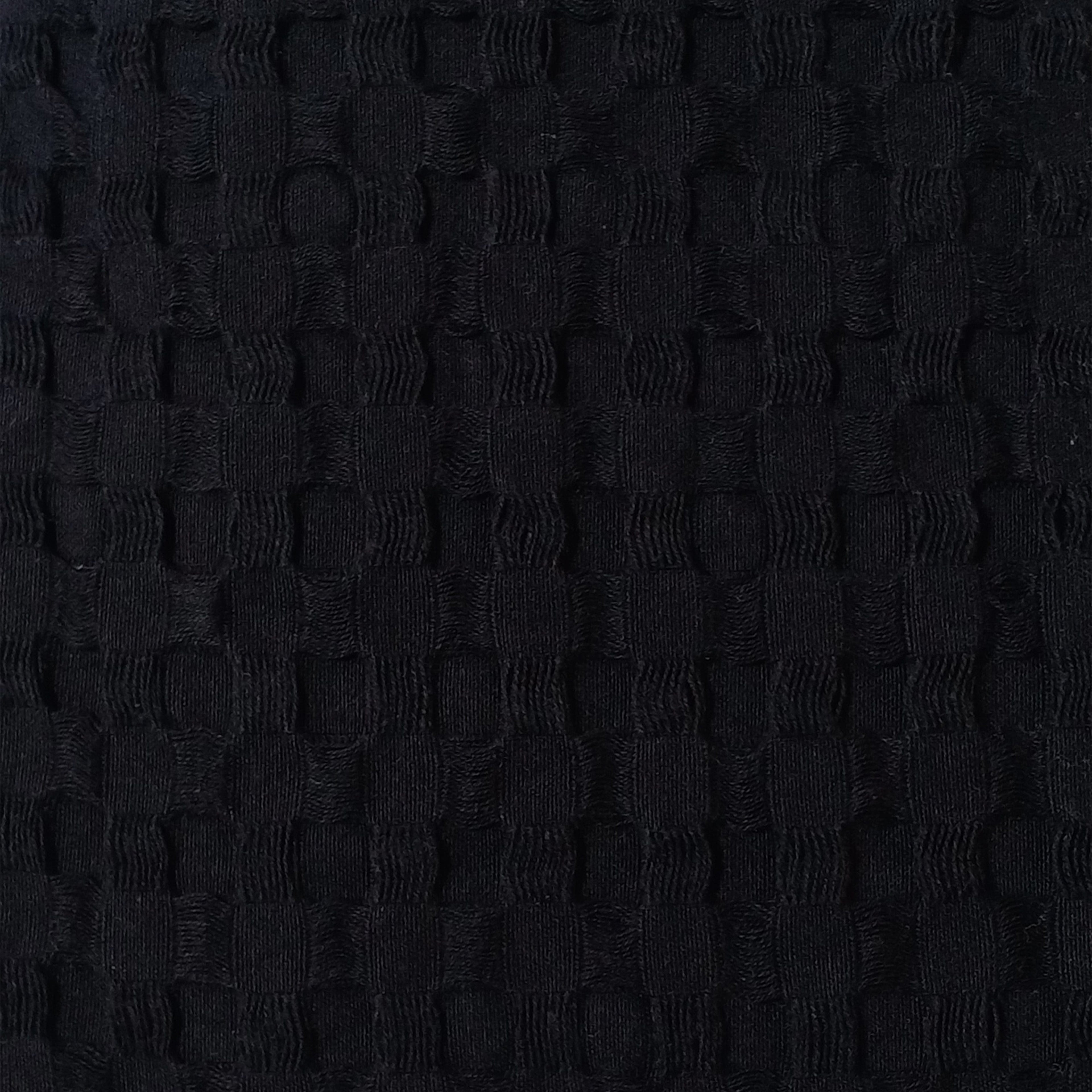 OLIVIA ROCCO Florian Checked Throw Blanket 100 Percent Cotton Black Bedspread For Sofas Armchairs Settees Couches And Beds