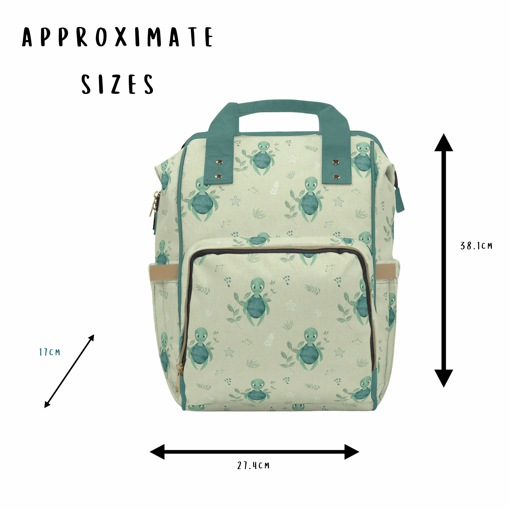 Green Baby Changing Backpack Bag - Turtle Recall