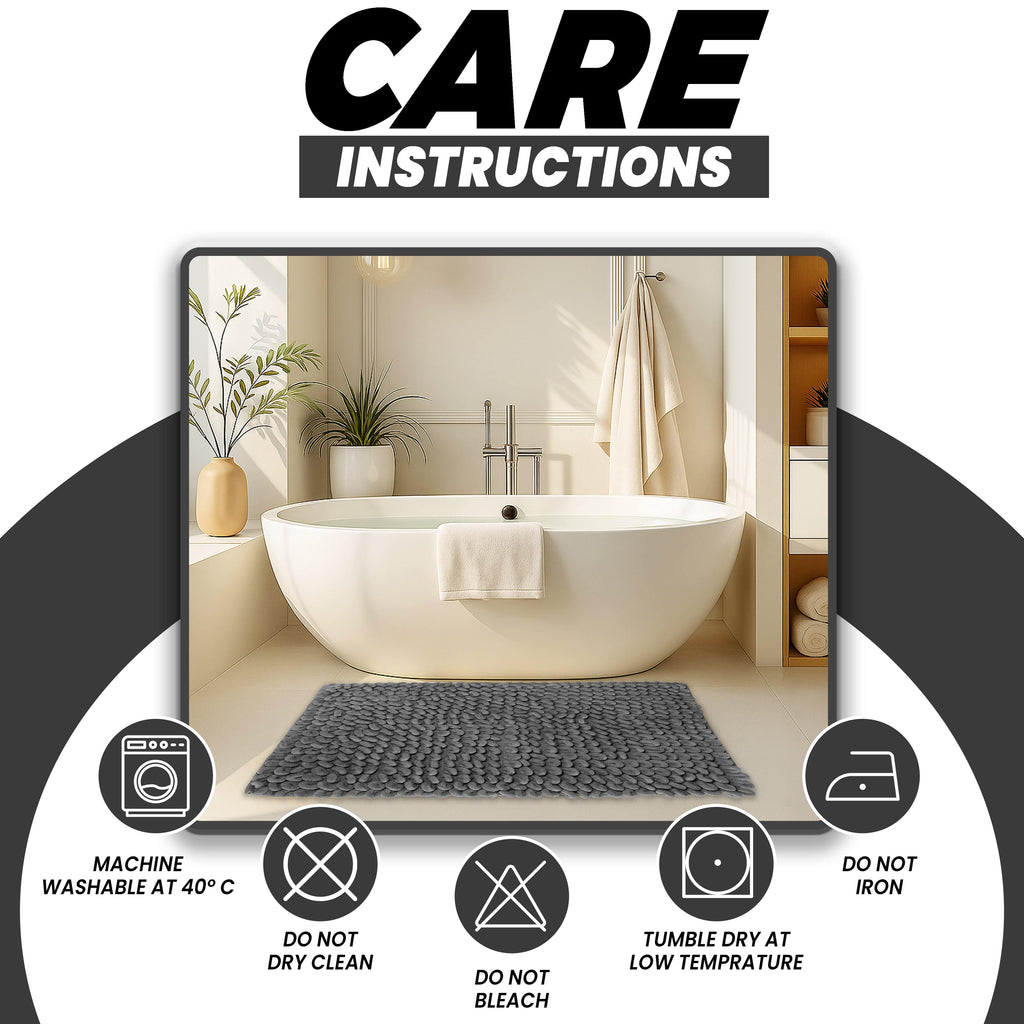 OLIVIA ROCCO Jumbo Loop Bath Mat Non Slip Water Absorbent Rug For Shower And Toilet Large Size Floor Mat Plush Loop Design