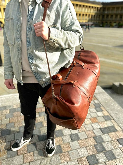 Large Leather Duffel Bag