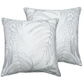 OLIVIA ROCCO Leaf Sparkle Set Of 2 Cushion Covers Leaf White Modern Decorative Throw Pillow Cases For Sofa And Bed Decor