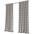 OLIVIA ROCCO Luxe Geo Velvet Eyelet Curtains Champagne Thermal Insulated Soundproof Light Blocking Drapes For Bedroom And Lounge