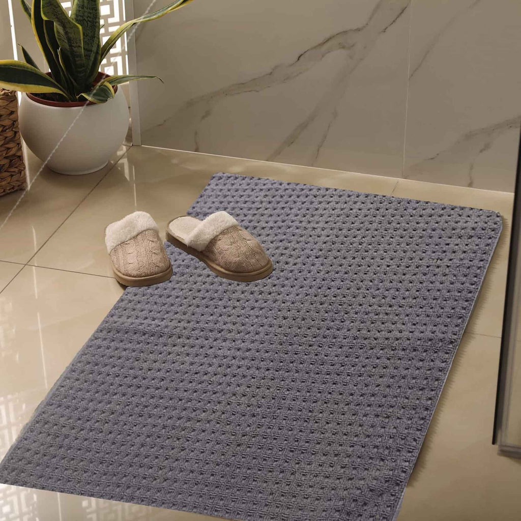 OLIVIA ROCCO Pack Of 3 Luxe Ultra-Soft Deep Cotton Pile Bathmats Eco-Friendly Absorbent Quick-Drying Premium Cotton Rug For Bathroom Decor