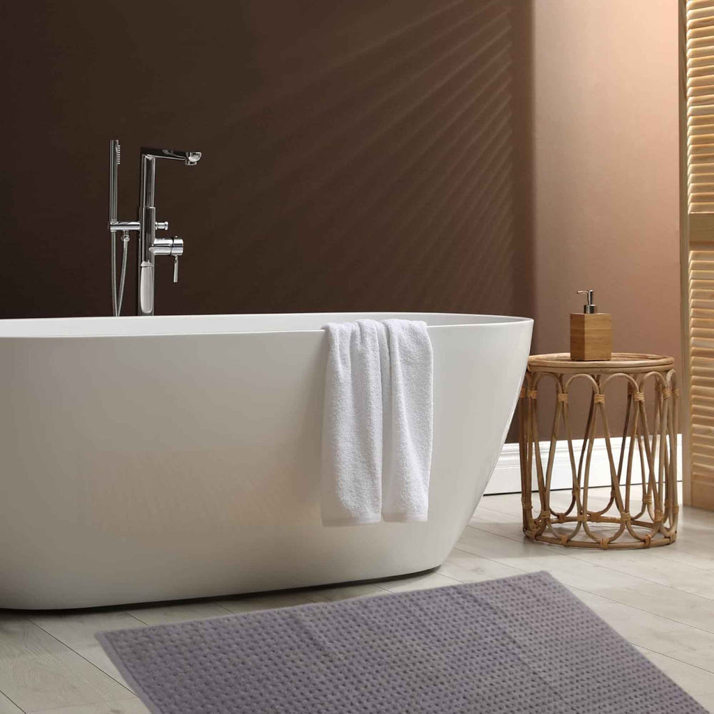 OLIVIA ROCCO Pack Of 3 Luxe Ultra-Soft Deep Cotton Pile Bathmats Eco-Friendly Absorbent Quick-Drying Premium Cotton Rug For Bathroom Decor