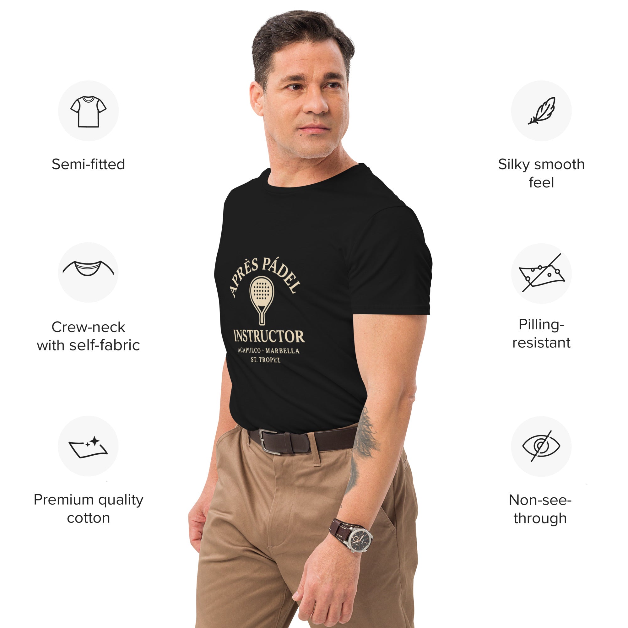 Apres Padel | Men's premium cotton t-shirt black
