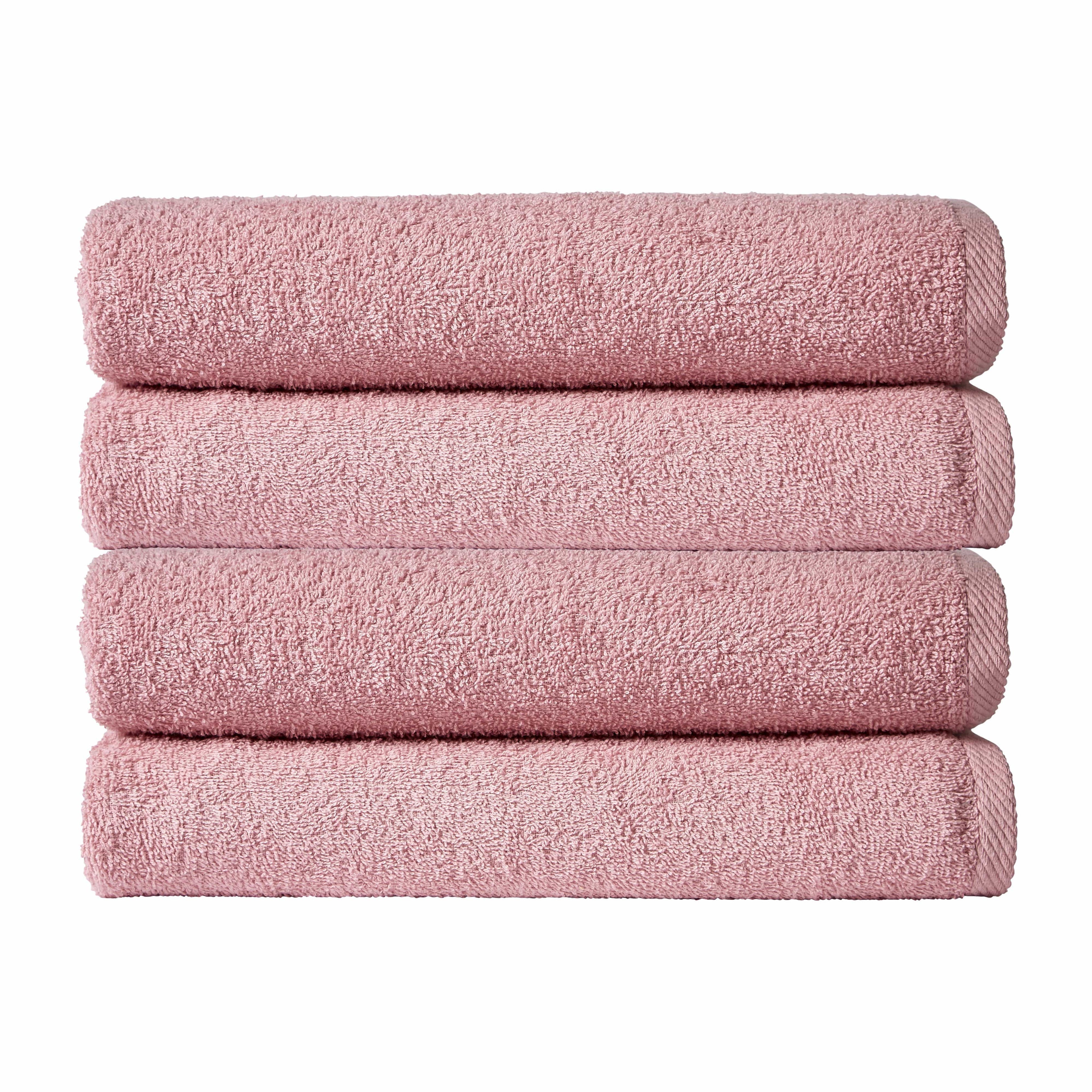OLIVIA ROCCO Pack Of 4 Large Quick-Drying Indus Valley Cotton Bath Sheets 80x140cm Lightweight Easycare For Home Travel Gym Holidays Multiple Colours
