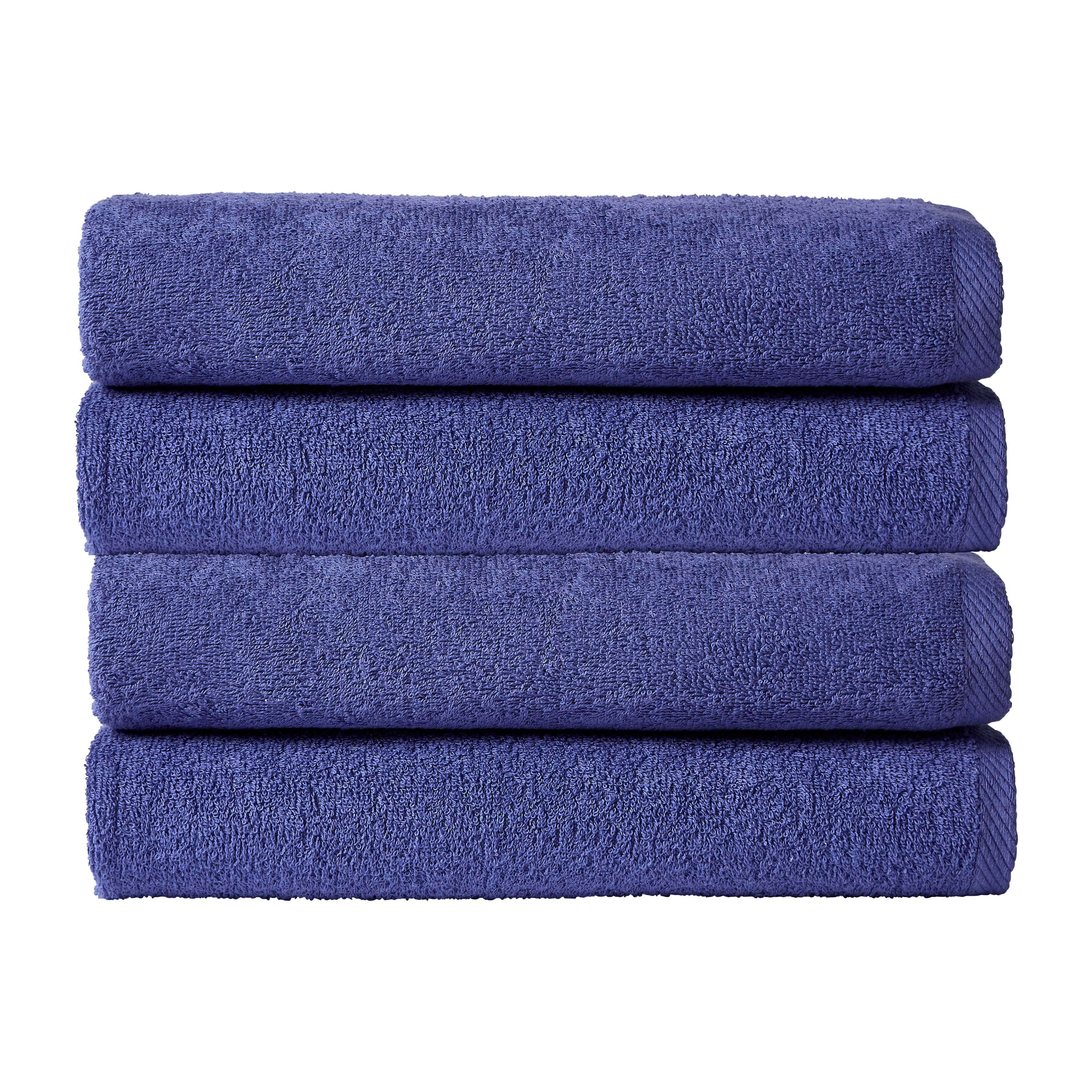 OLIVIA ROCCO Pack Of 4 Large Quick-Drying Indus Valley Cotton Bath Sheets 80x140cm Lightweight Easycare For Home Travel Gym Holidays Multiple Colours