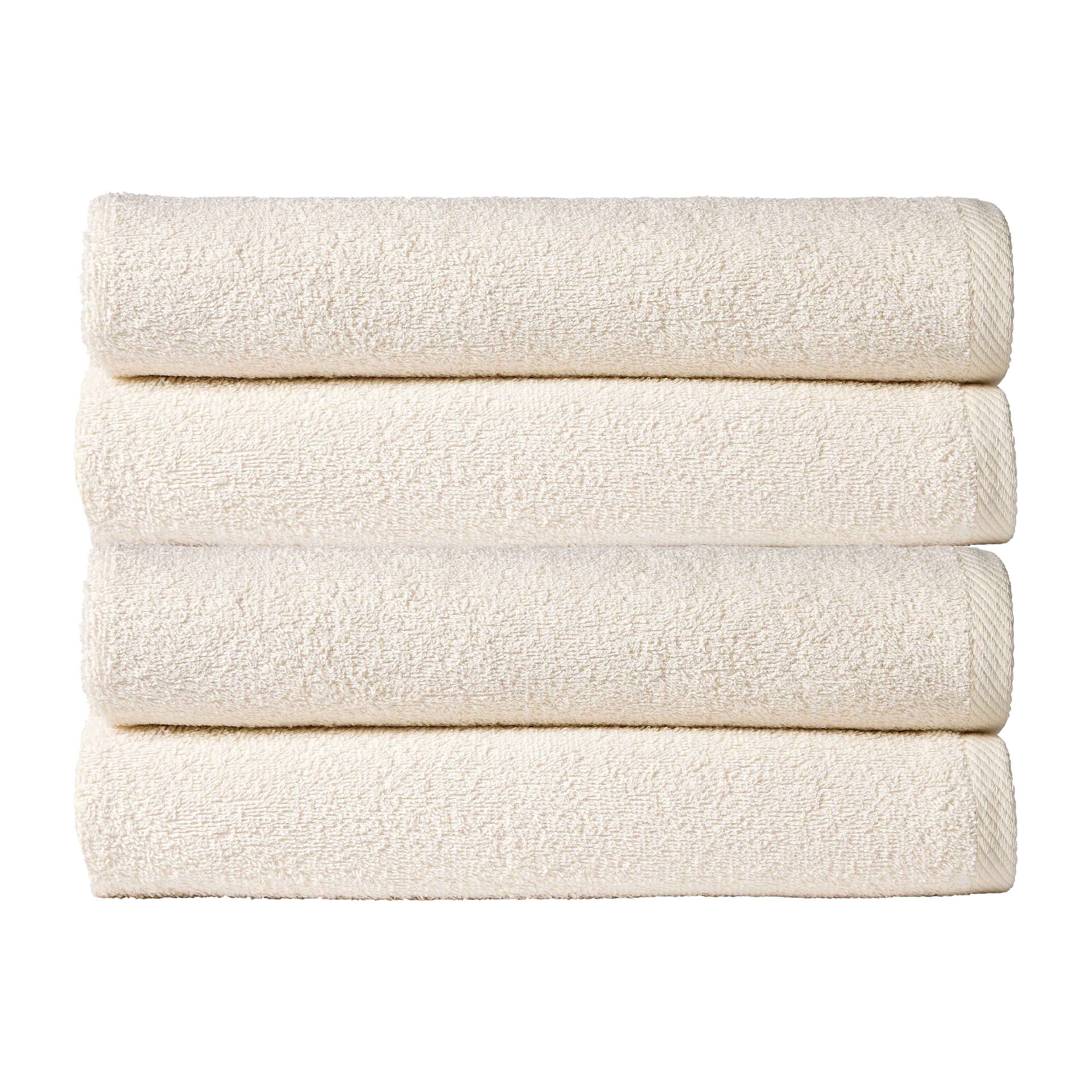 OLIVIA ROCCO Pack Of 4 Large Quick-Drying Indus Valley Cotton Bath Sheets 80x140cm Lightweight Easycare For Home Travel Gym Holidays Multiple Colours