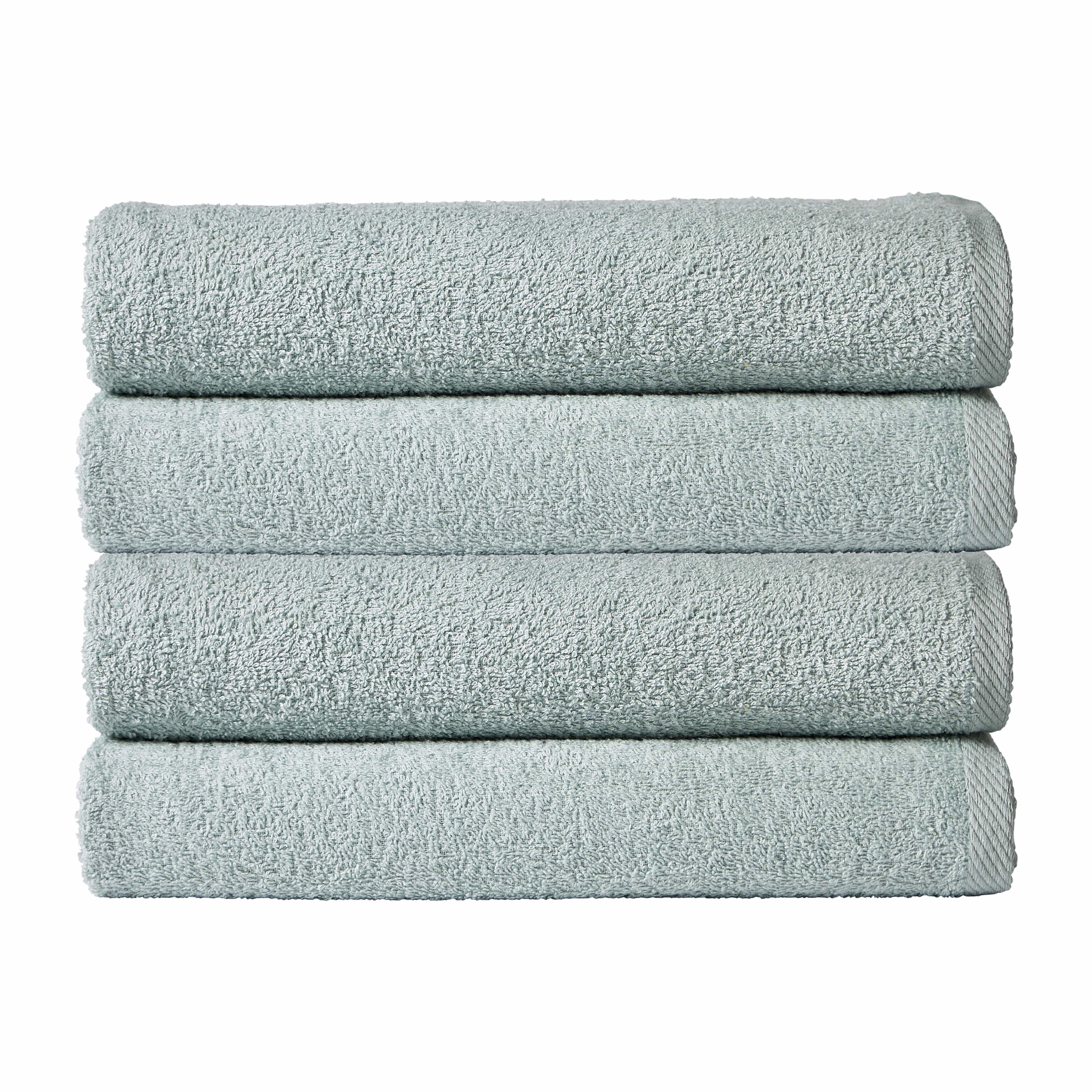 OLIVIA ROCCO Pack Of 4 Large Quick-Drying Indus Valley Cotton Bath Sheets 80x140cm Lightweight Easycare For Home Travel Gym Holidays Multiple Colours