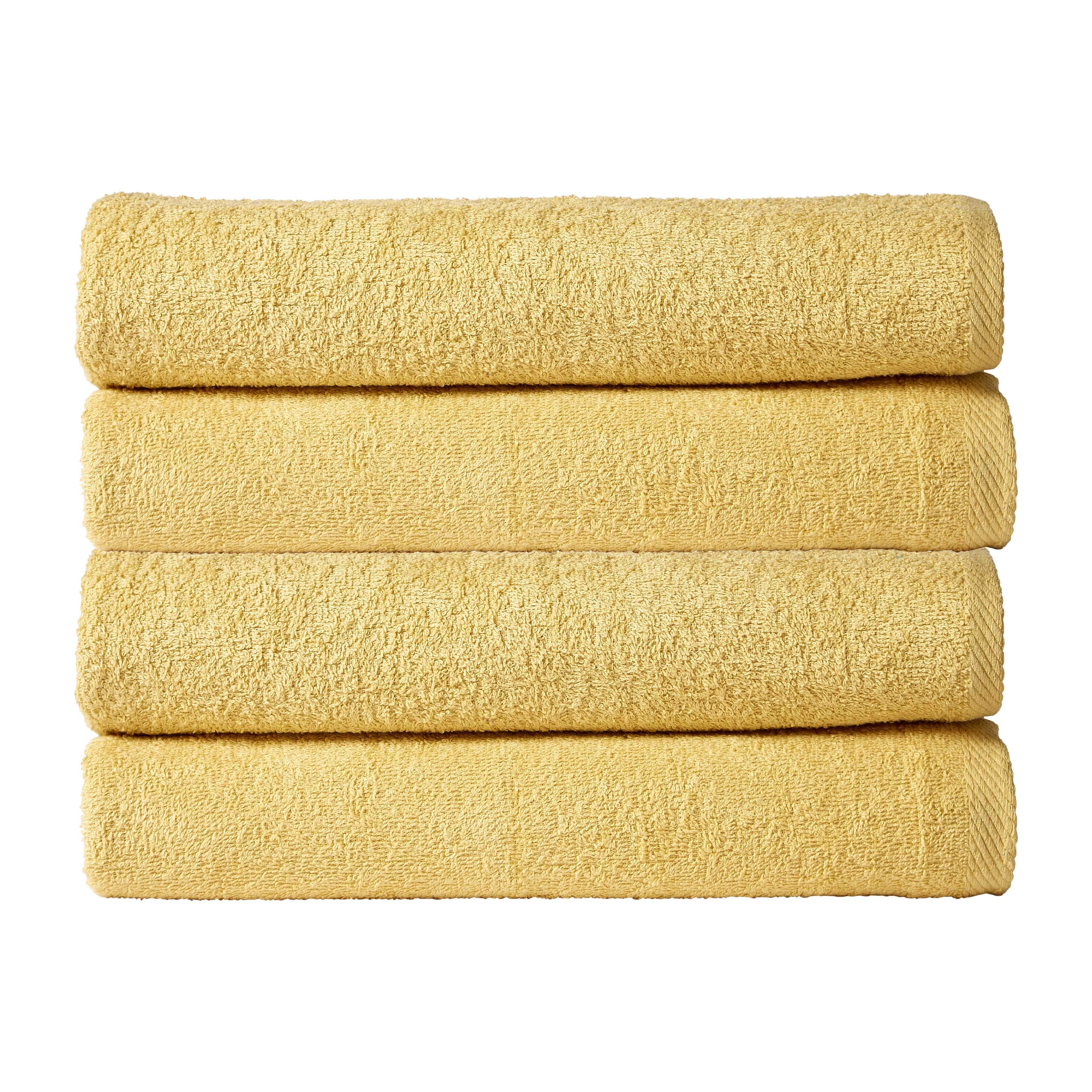 OLIVIA ROCCO Pack Of 4 Large Quick-Drying Indus Valley Cotton Bath Sheets 80x140cm Lightweight Easycare For Home Travel Gym Holidays Multiple Colours