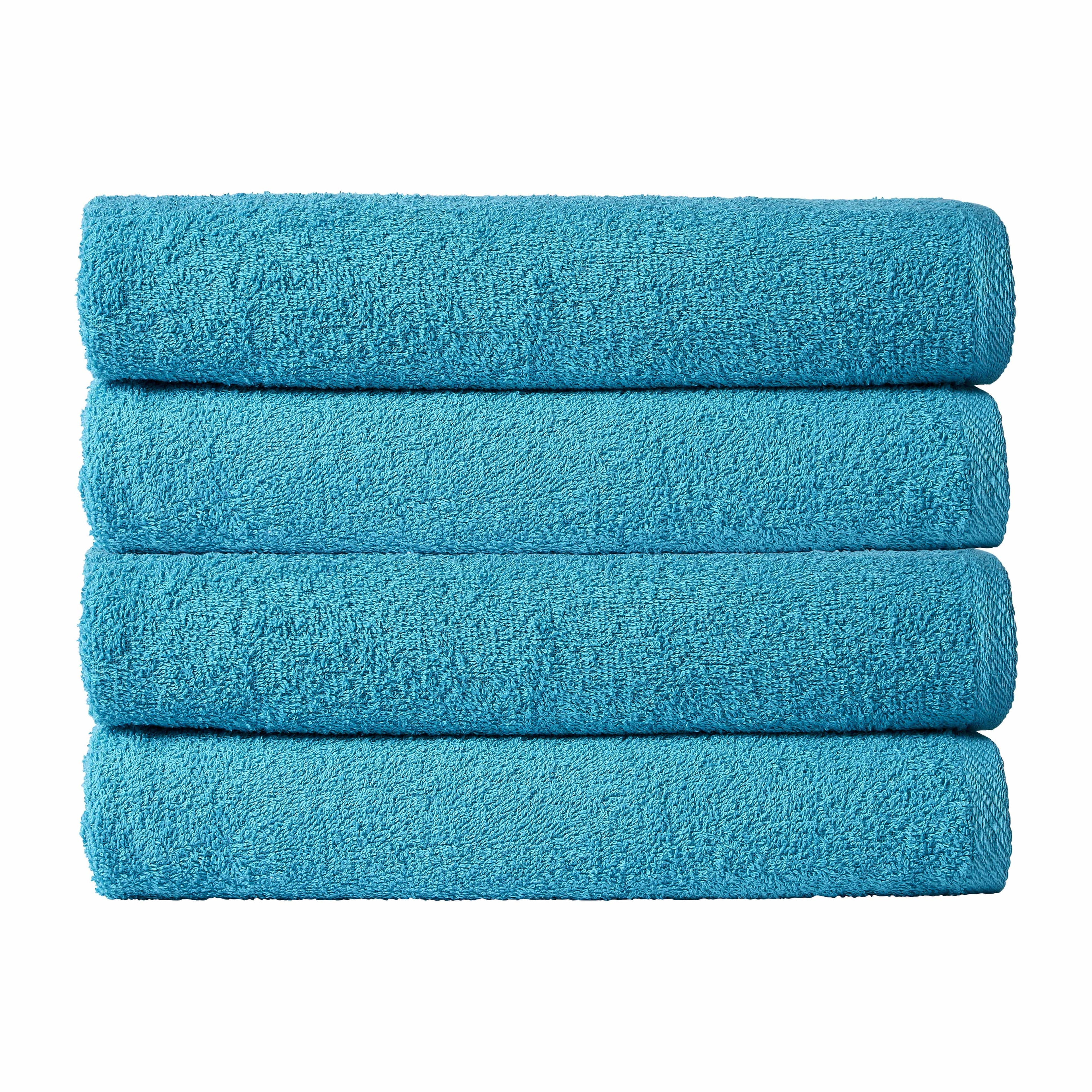 OLIVIA ROCCO Pack Of 4 Large Quick-Drying Indus Valley Cotton Bath Sheets 80x140cm Lightweight Easycare For Home Travel Gym Holidays Multiple Colours
