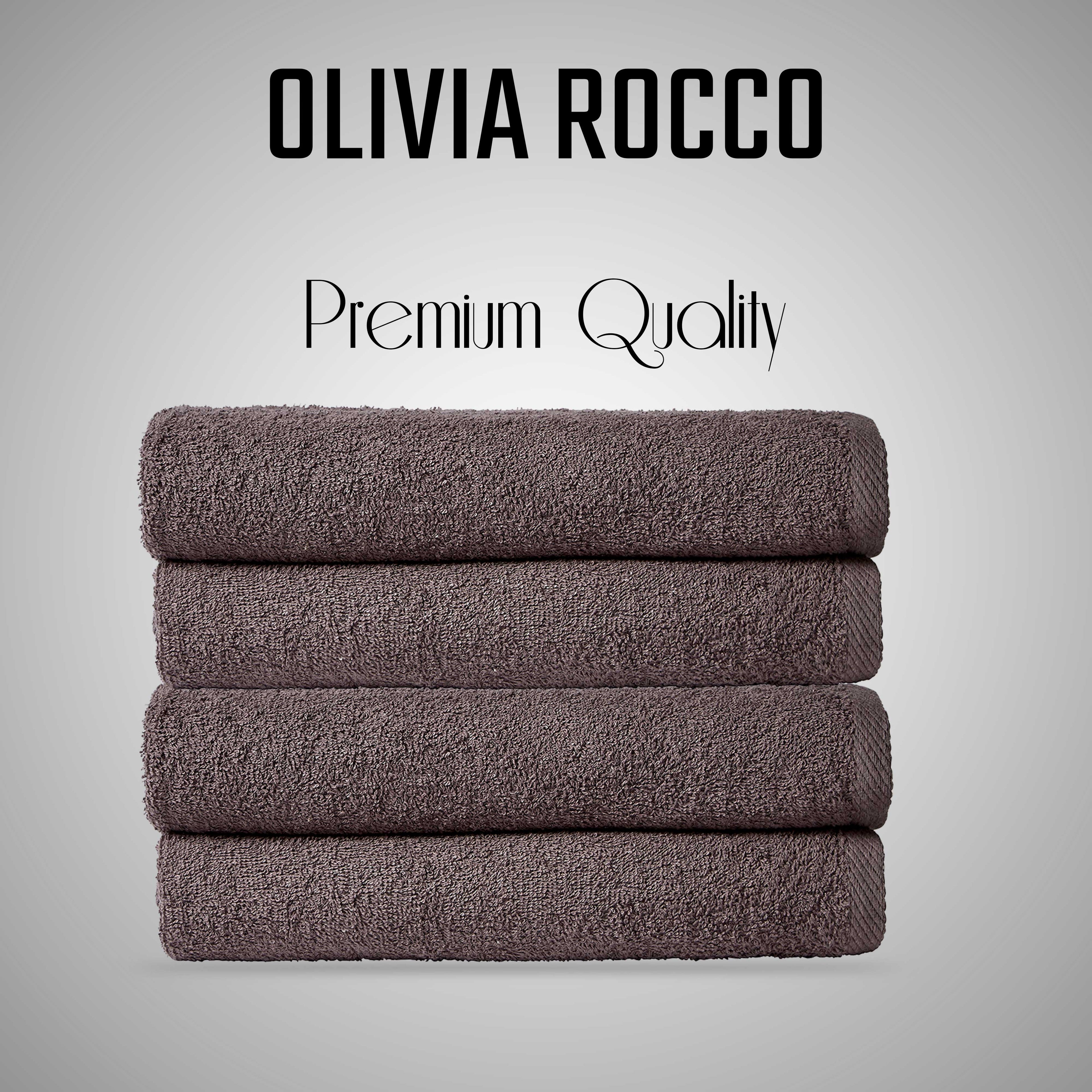 OLIVIA ROCCO Pack Of 4 Large Quick-Drying Indus Valley Cotton Bath Sheets 80x140cm Lightweight Easycare For Home Travel Gym Holidays Multiple Colours