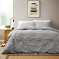OLIVIA ROCCO Textured Pintuck Ruffles Pleated Microfibre Duvet Cover Set With Pillowcases Soft Breathable Easy Care Bedding