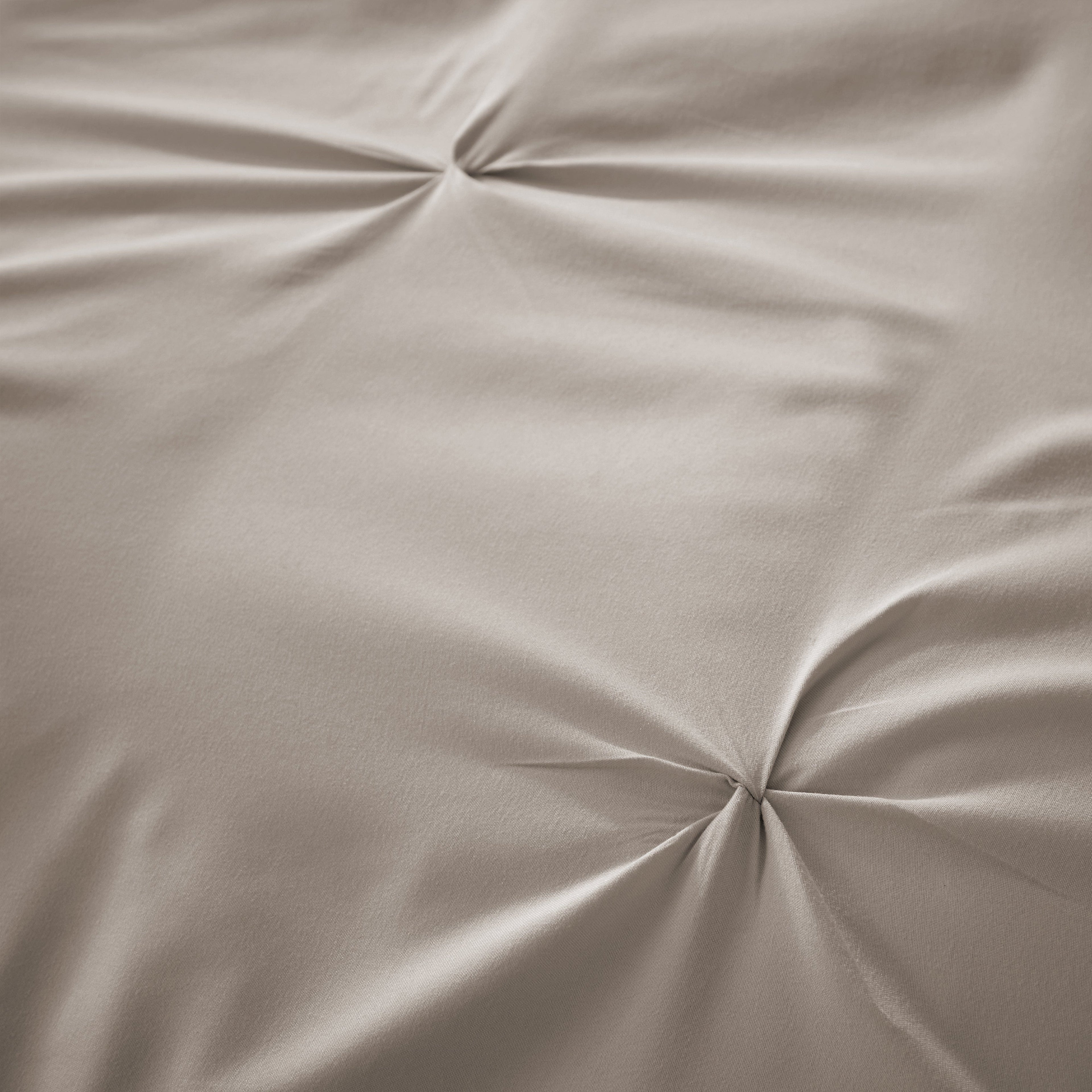 OLIVIA ROCCO Pintuck Natural Microfibre Duvet Cover Set With Pillowcases, Breathable Easy Care, Machine Washable Bedding
