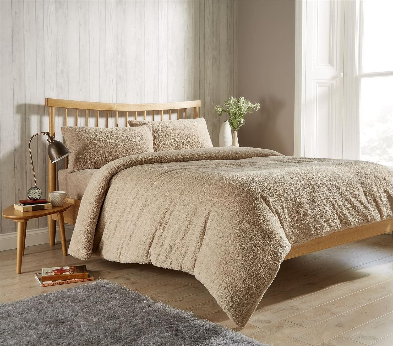 OLIVIA ROCCO Teddy Fleece Duvet Cover Set Premium Plush Ultra Cozy Winter Bedding All Season for Single Double King Super King