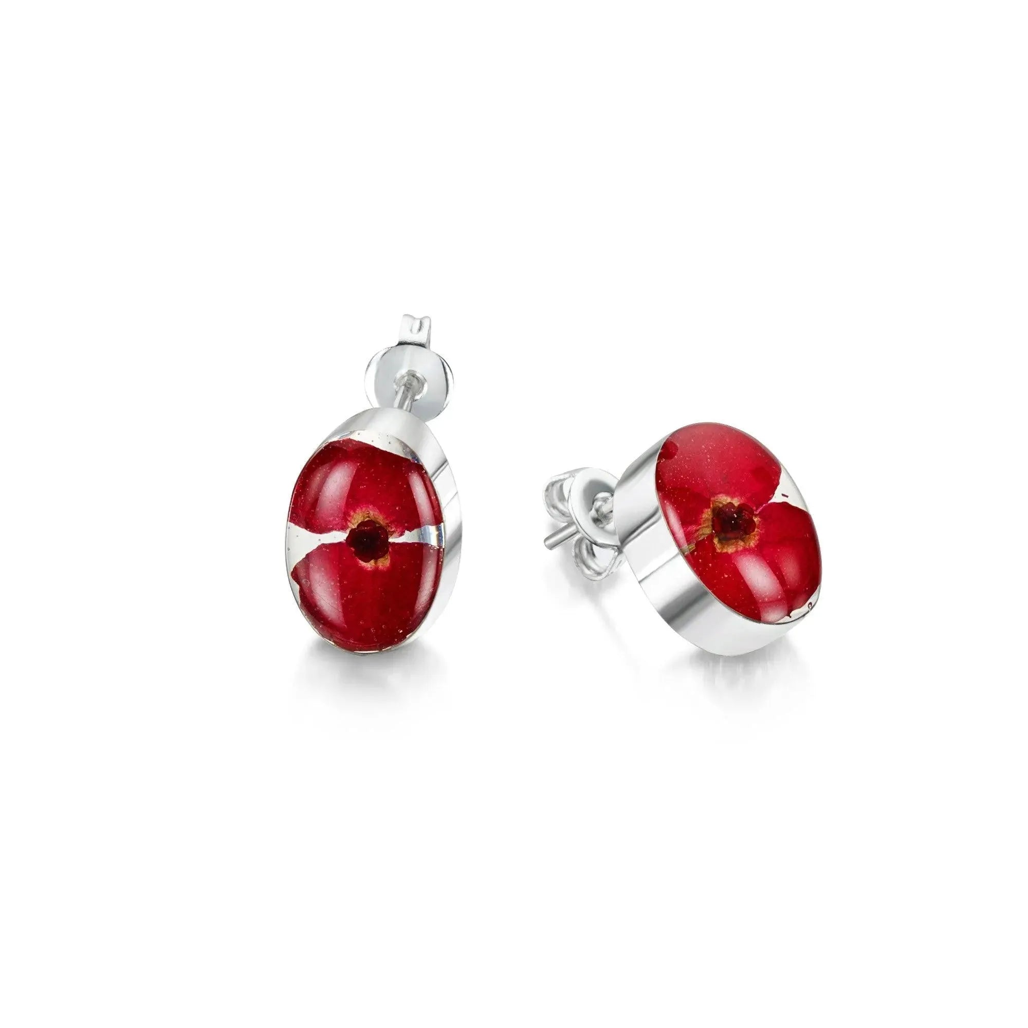 Poppy Oval Stud Earrings