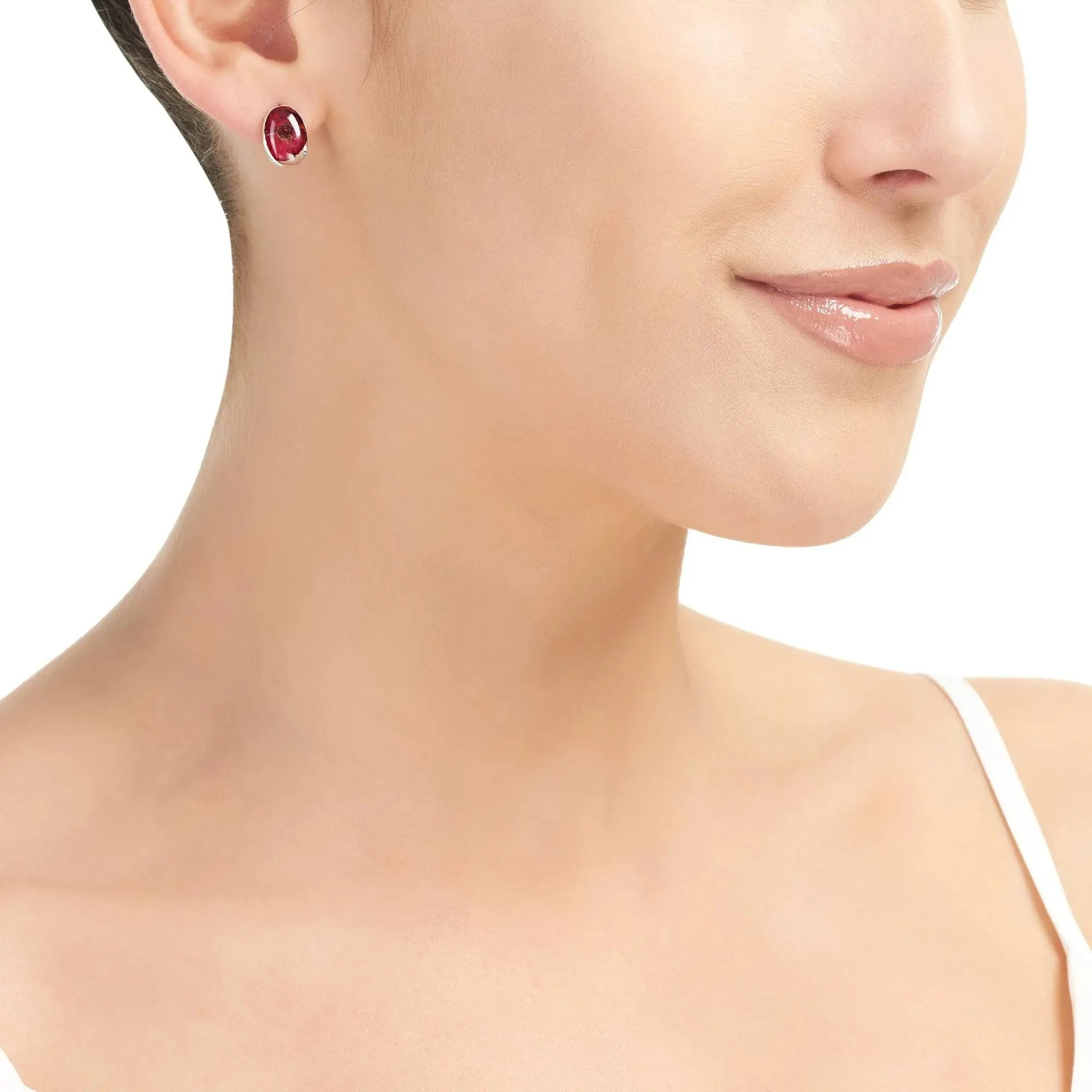 Poppy Oval Stud Earrings