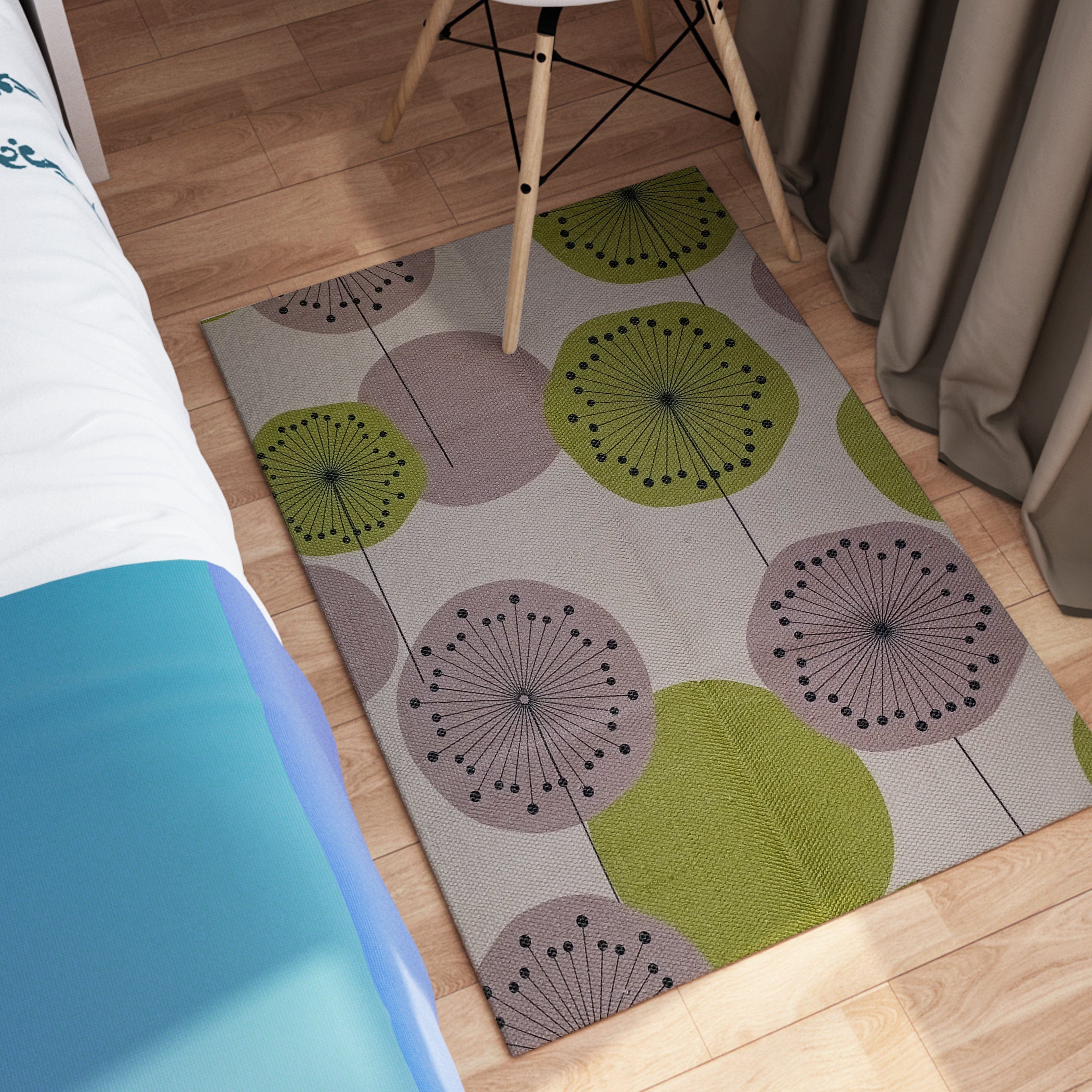 OLIVIA ROCCO Printed Rug Flor Design Modern Non Slip Soft Durable Floor Rug With Flor Color For Living Room Bedroom Office
