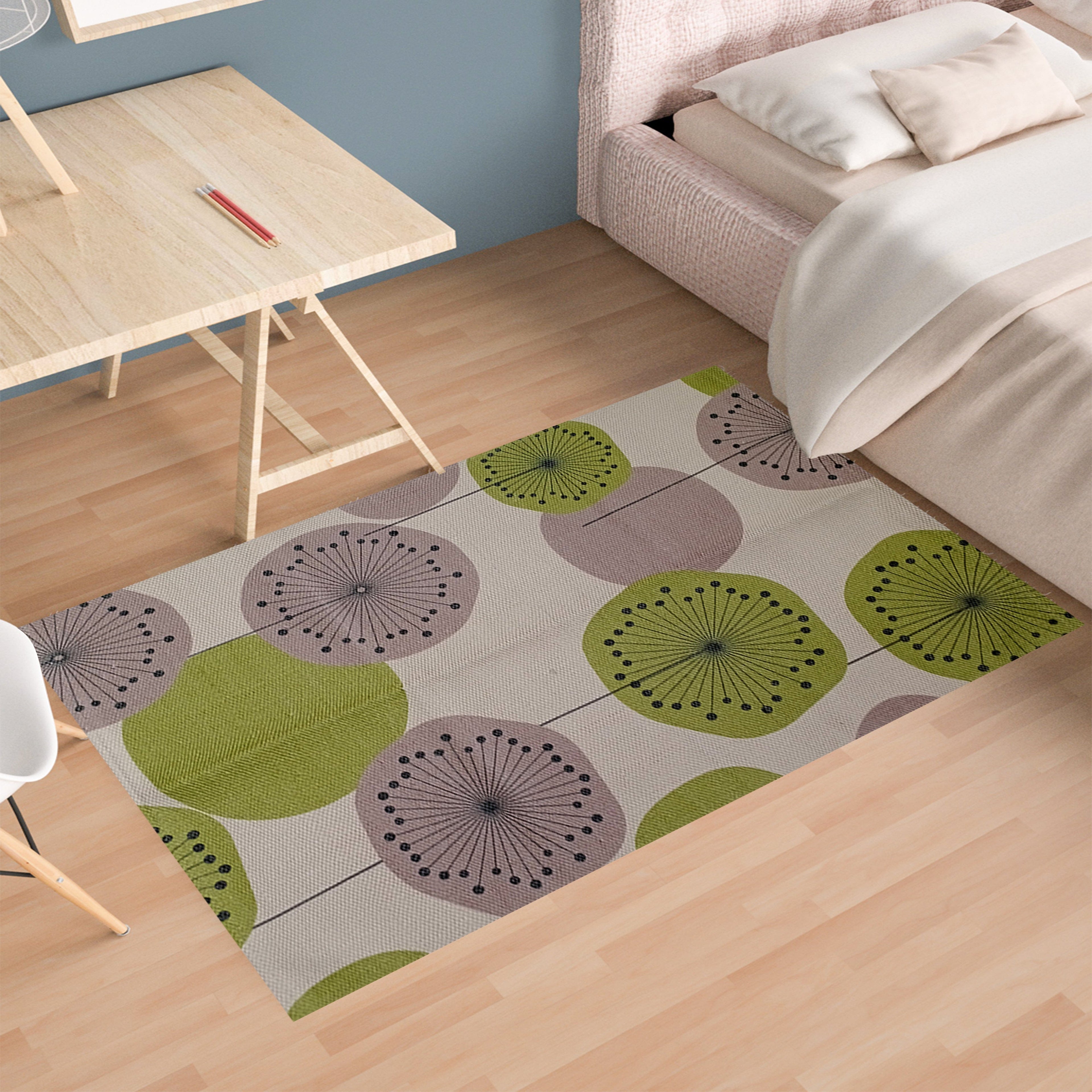 OLIVIA ROCCO Printed Rug Flor Design Modern Non Slip Soft Durable Floor Rug With Flor Color For Living Room Bedroom Office