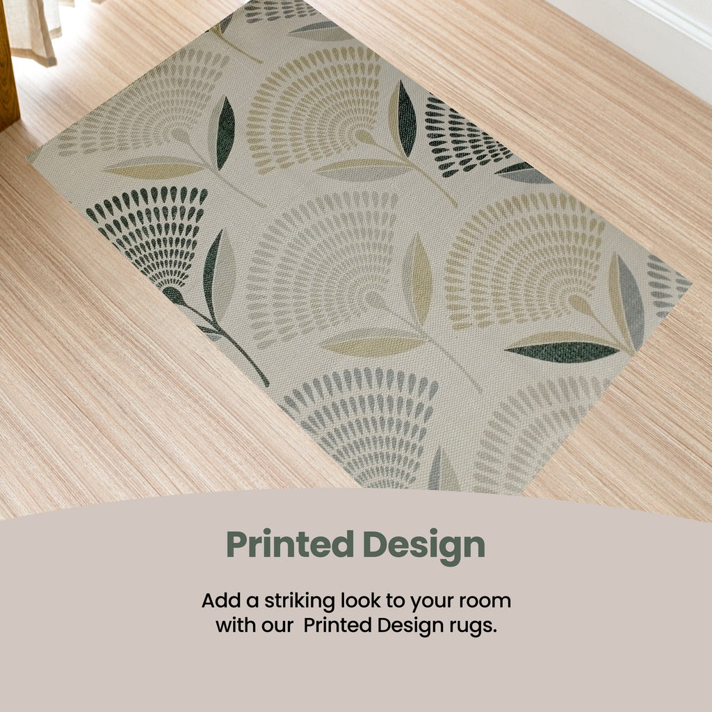 OLIVIA ROCCO Printed Rug Linnea Design Non Slip Soft Durable Floor Rug For Living Room Bedroom Office Linnea Color Premium Quality Construction