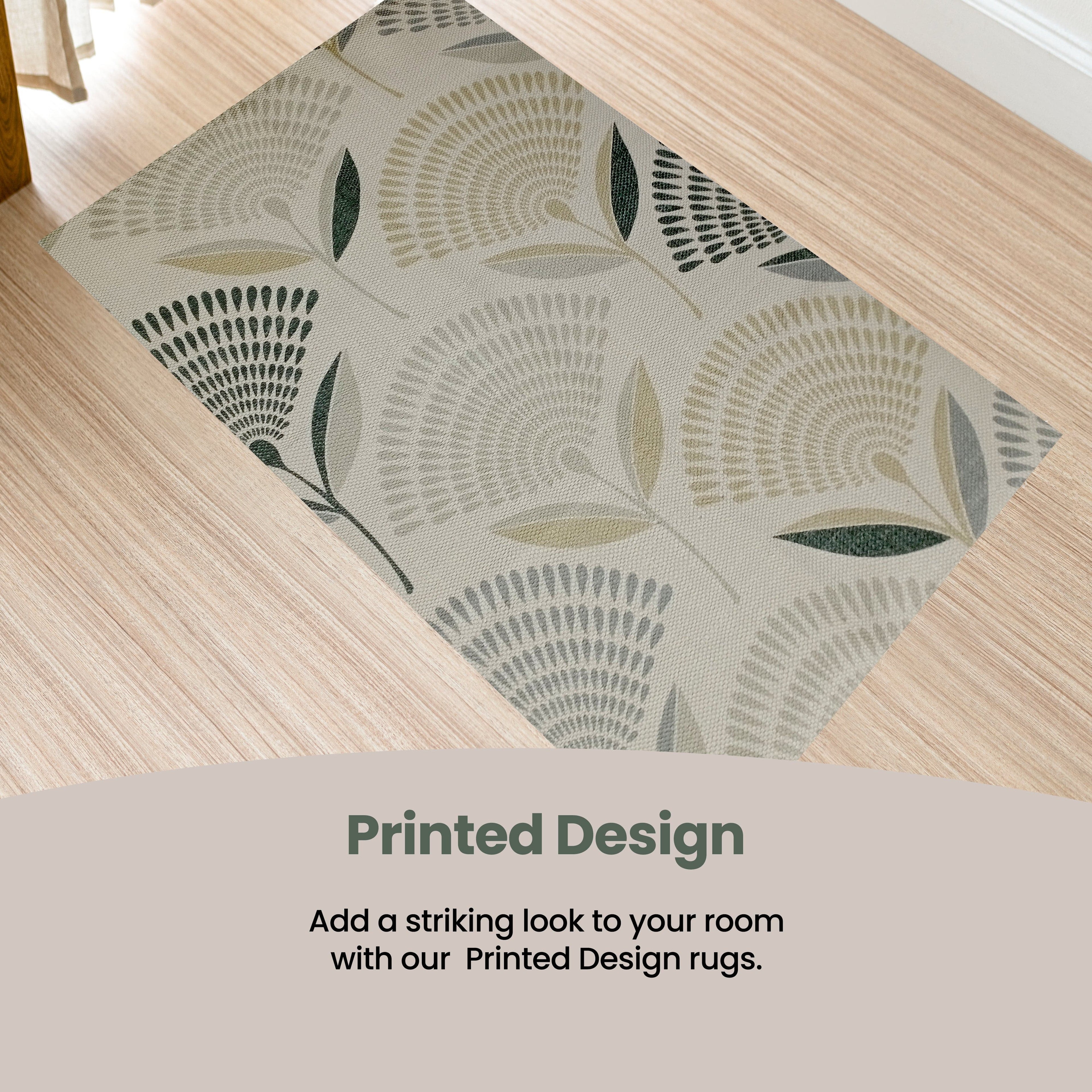 OLIVIA ROCCO Printed Rug Linnea Design Non Slip Soft Durable Floor Rug For Living Room Bedroom Office Linnea Color Premium Quality Construction